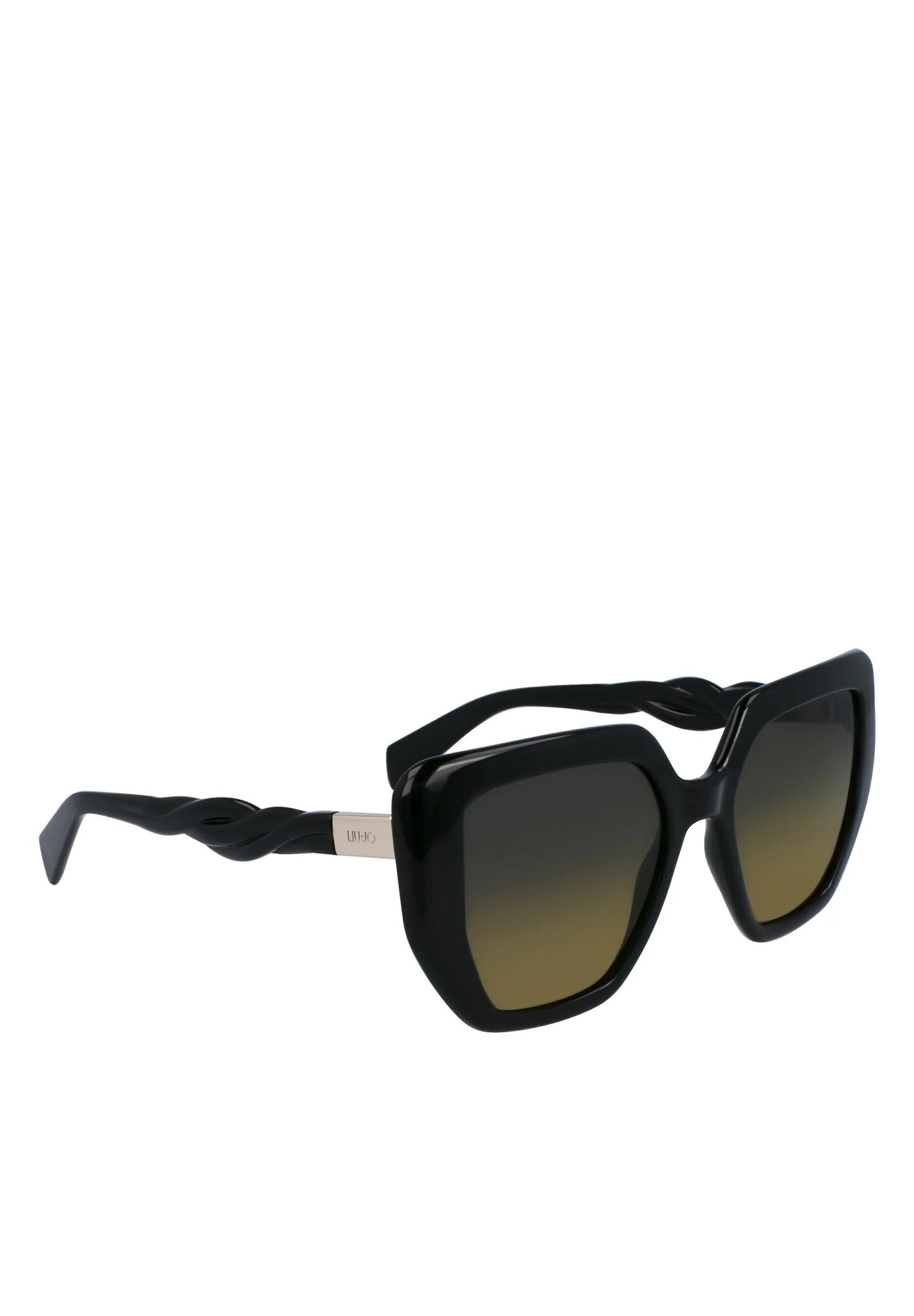 Liu Jo Zonnebril Dames – Oversized Zwart – Gevlochten Pootjes – Gradiënt Lens