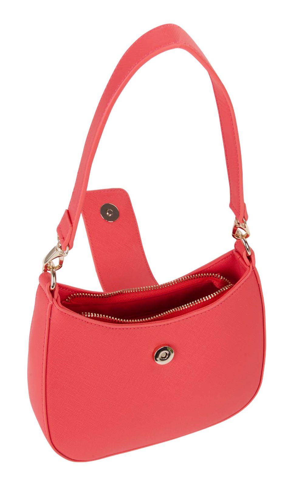 Valentino DIVINA SA Schoudertas – Coral Roze – Goudkleurige Ketting – Kleine Damestas