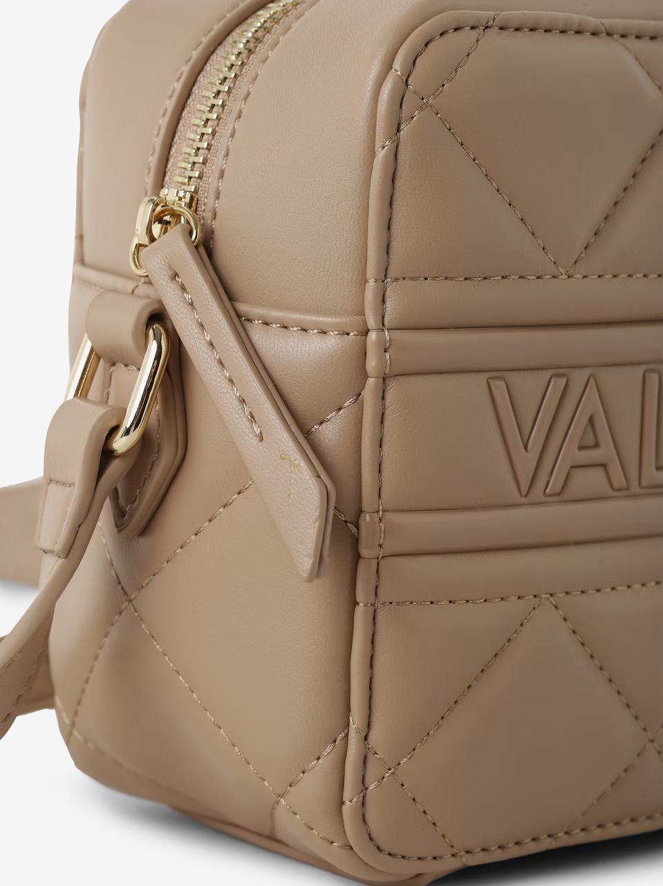 Valentino Schoudertas ADA – Taupe | Luxe gewatteerde crossbodytas met logo