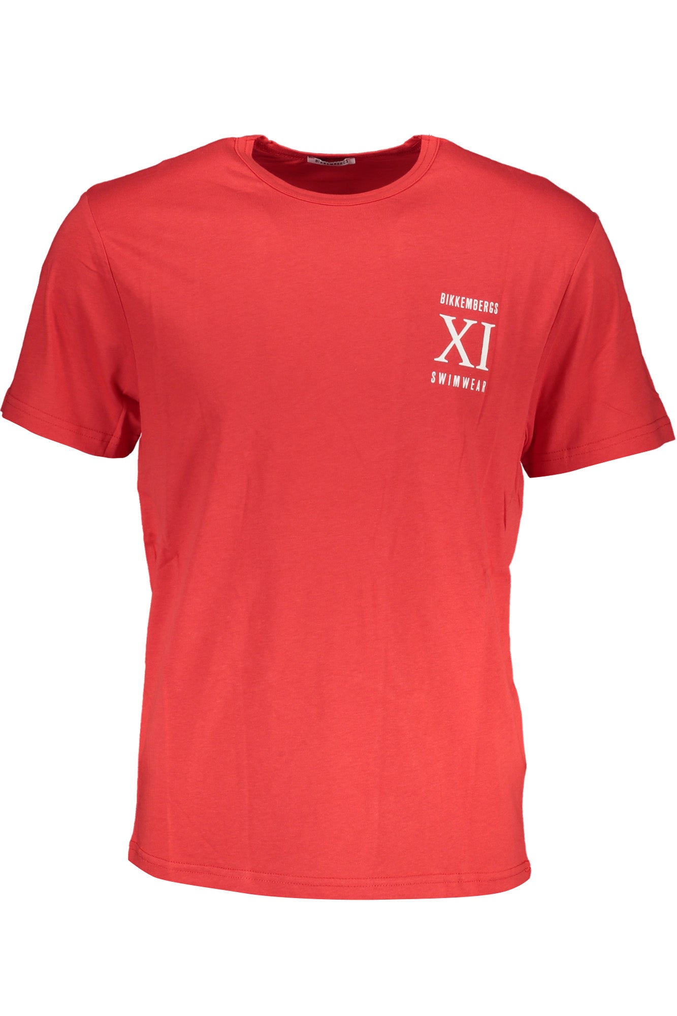 BIKKEMBERGS MEN'S RED SHORT SLEEVE T-SHIRT