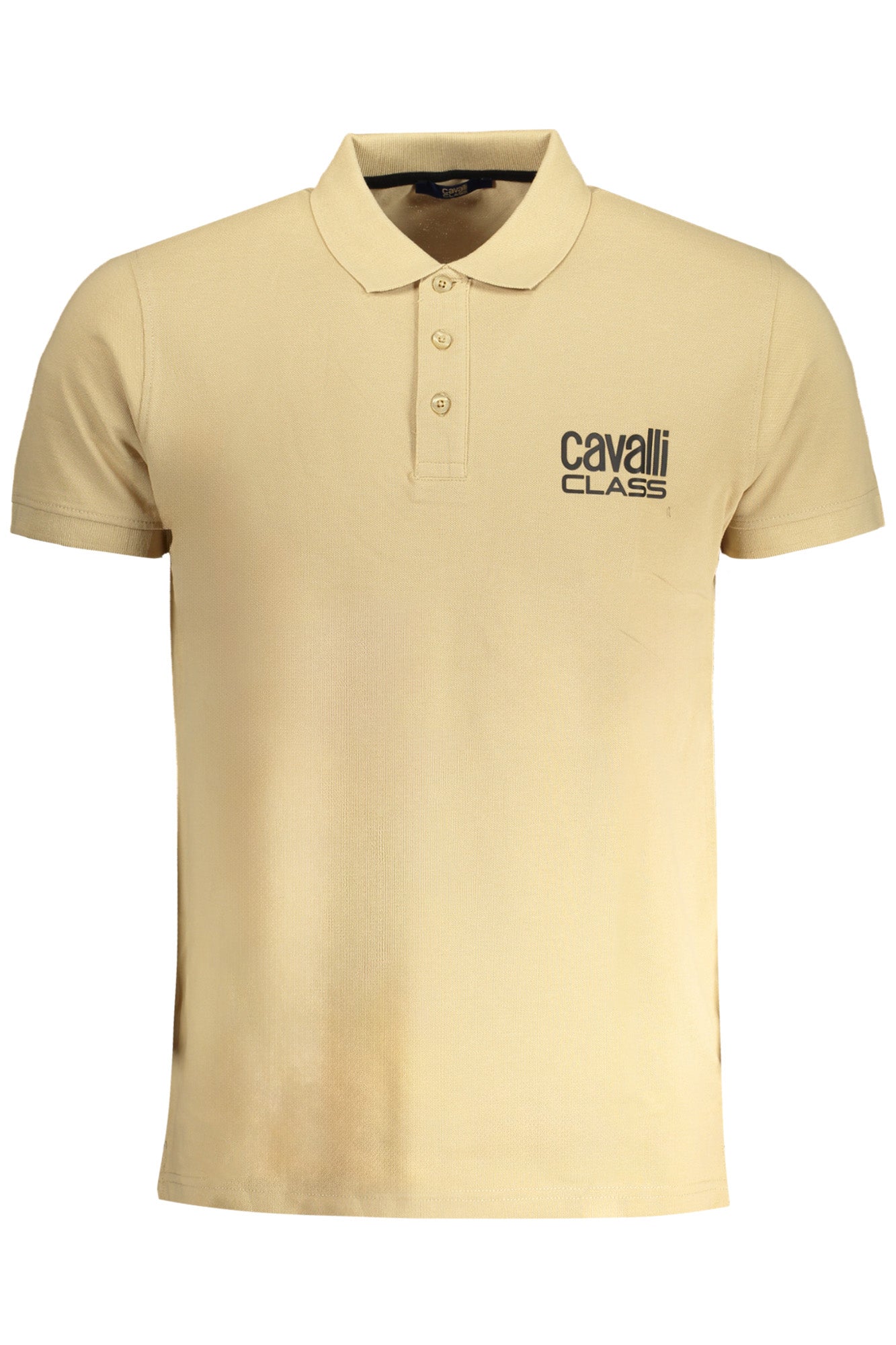CAVALLI CLASS MEN'S SHORT SLEEVED POLO SHIRT BEIGE