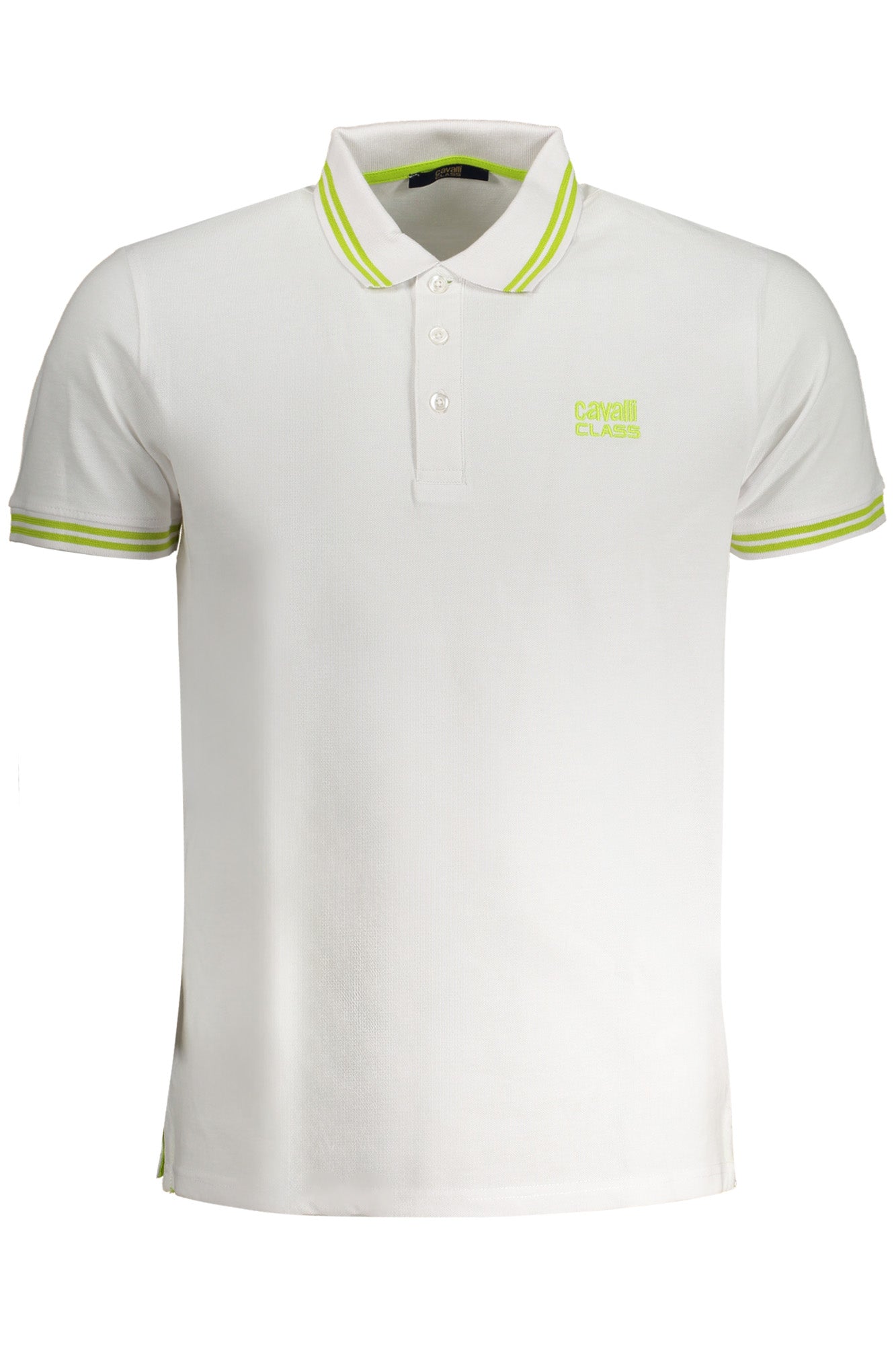 CAVALLI CLASS MEN'S WHITE SHORT SLEEVED POLO SHIRT