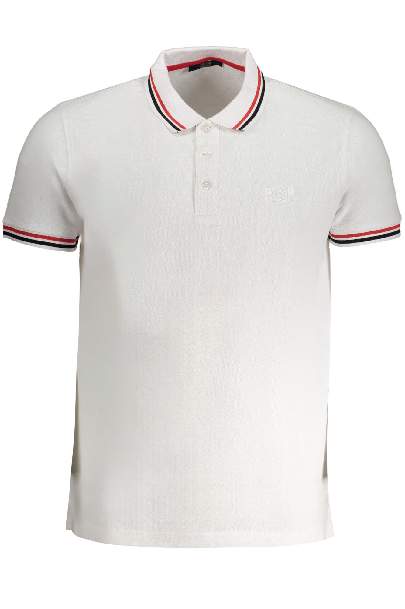 CAVALLI CLASS MEN'S WHITE SHORT SLEEVED POLO SHIRT