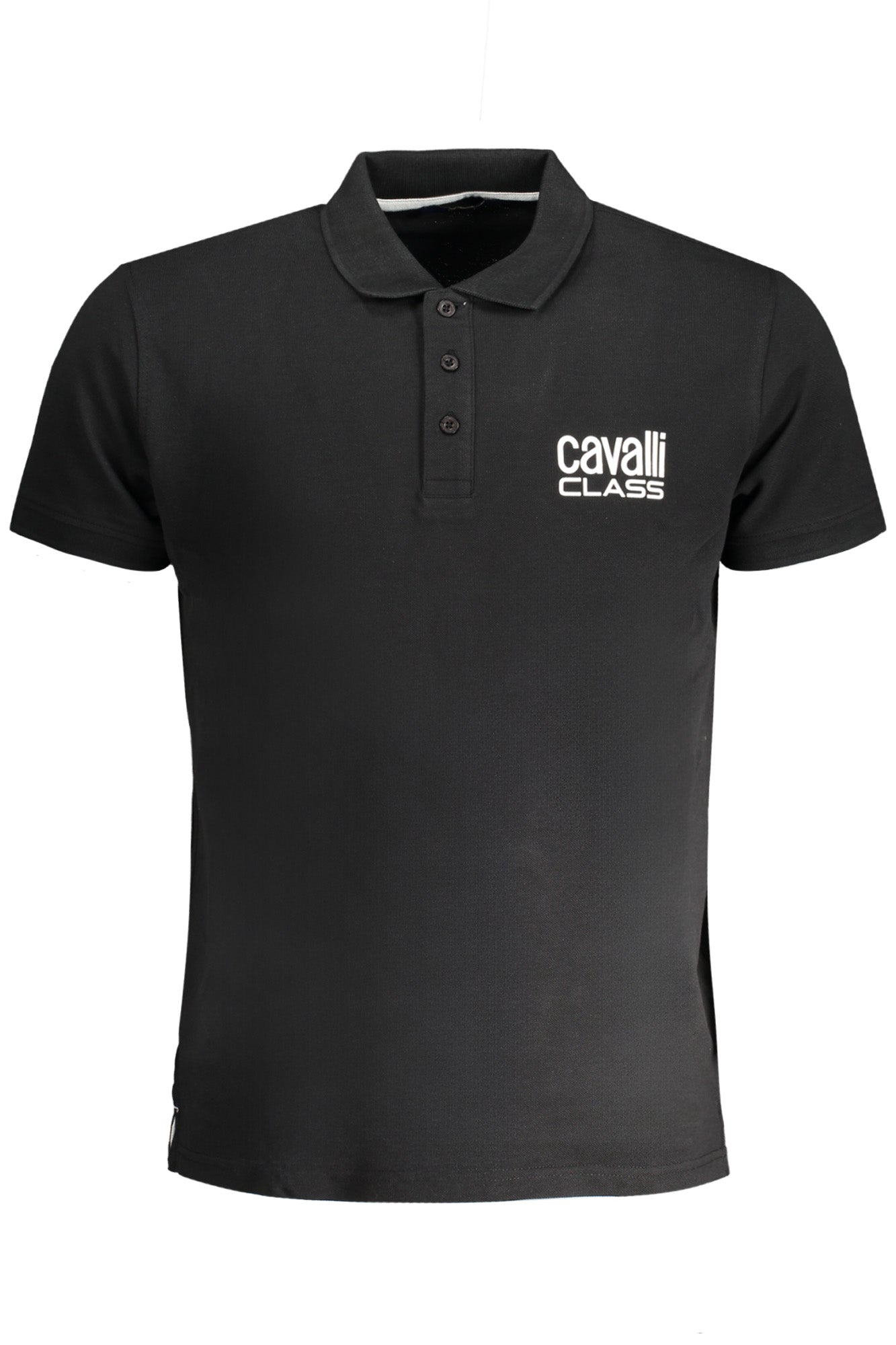 CAVALLI CLASS MEN'S SHORT SLEEVED POLO SHIRT BLACK