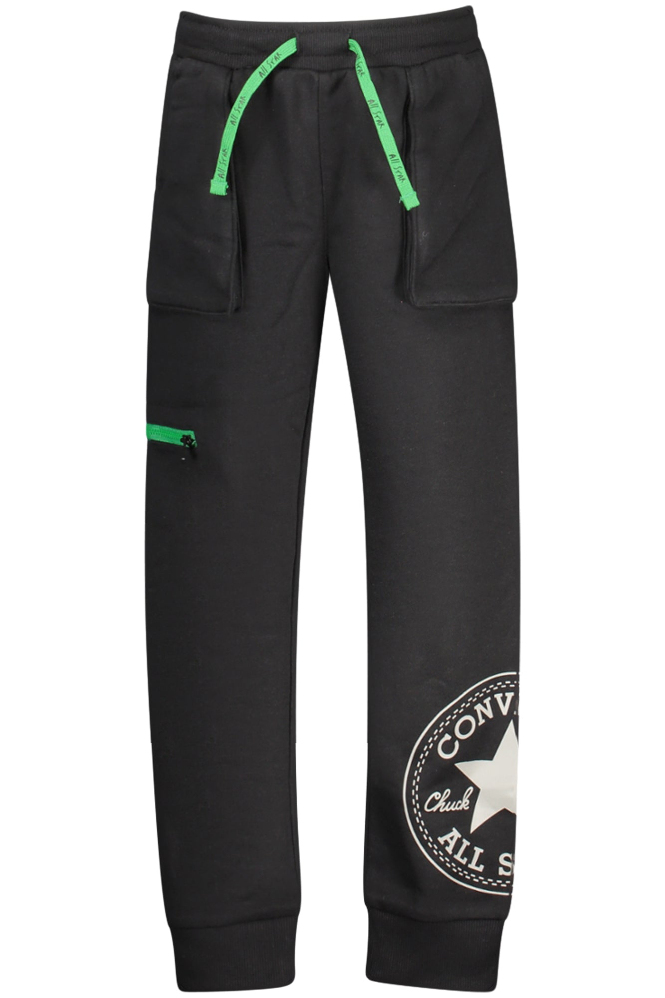 CONVERSE KIDS' BLACK LONG TRACKSUIT PANTS