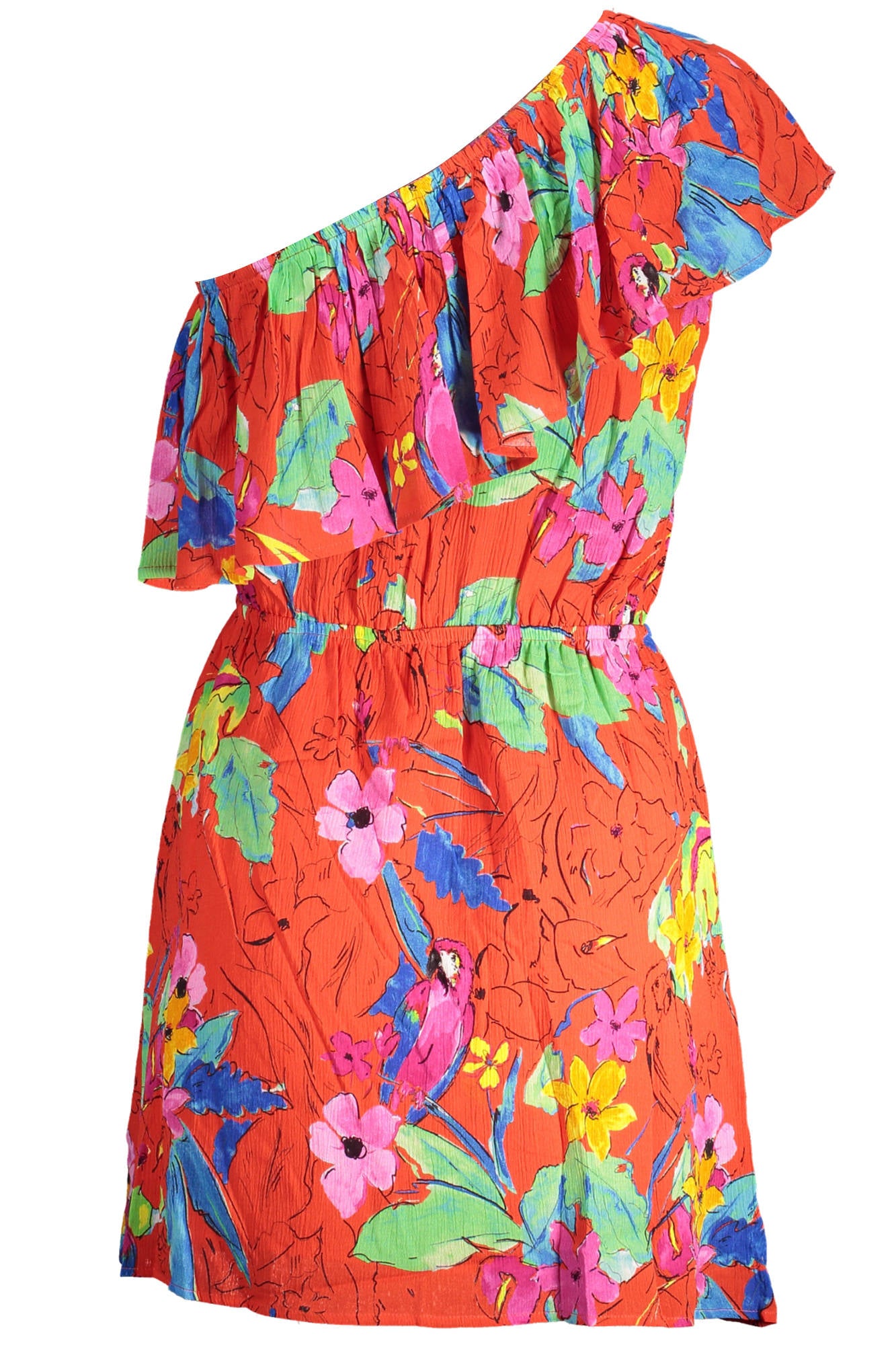 DESIGUAL RED SHORT DRESS FOR WOMEN