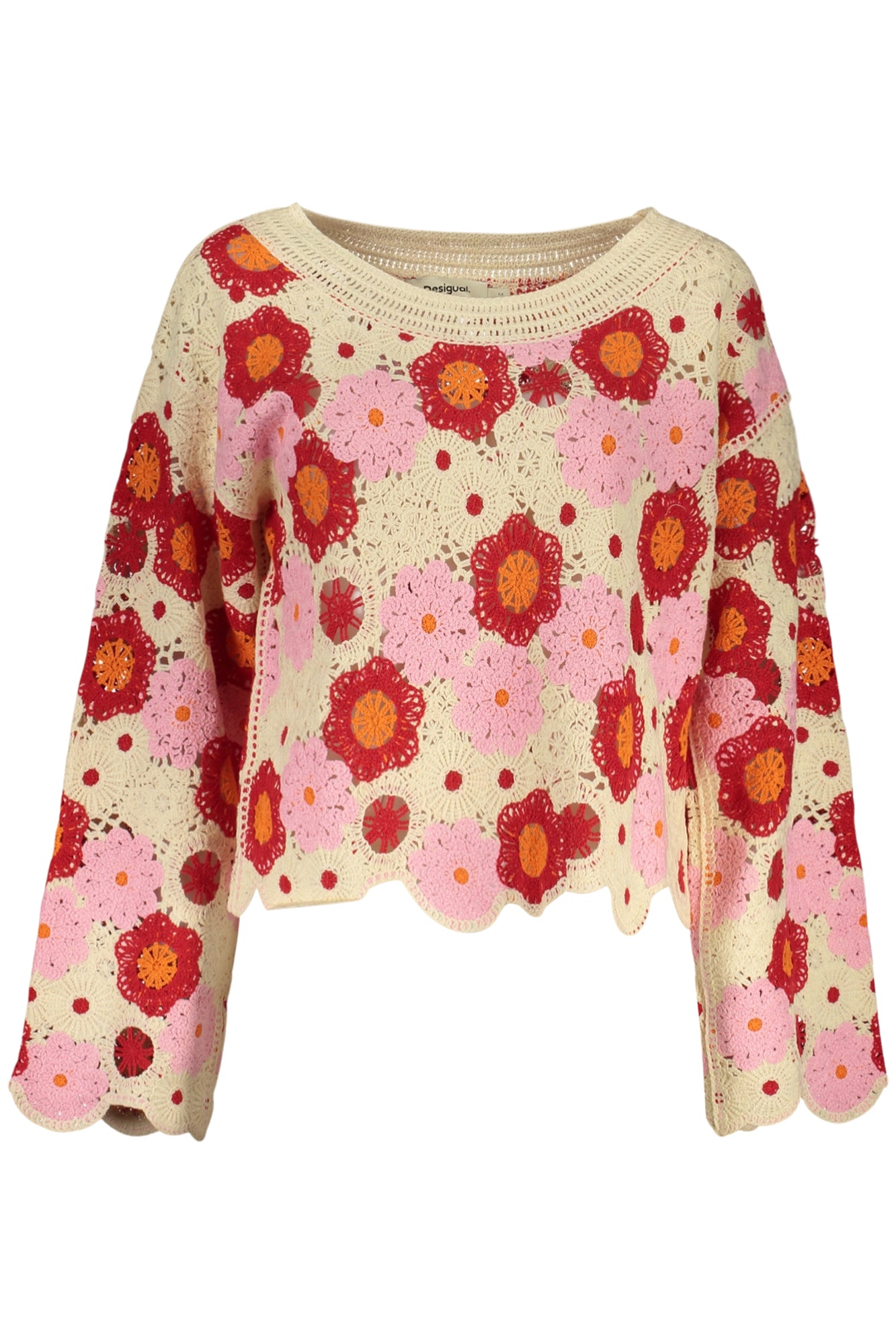 DESIGUAL WOMEN'S BEIGE SWEATER
