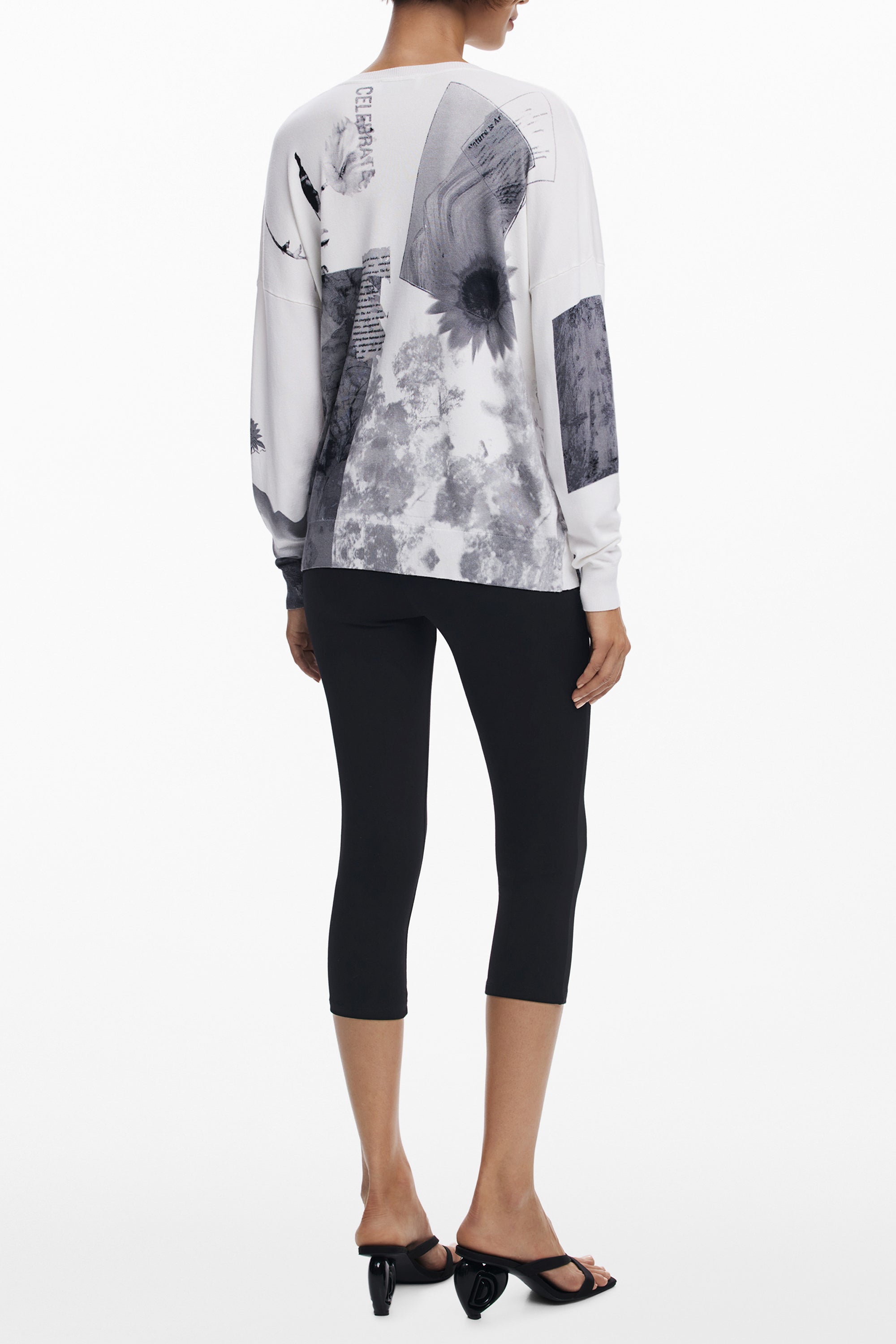 DESIGUAL WOMEN'S WHITE SWEATER