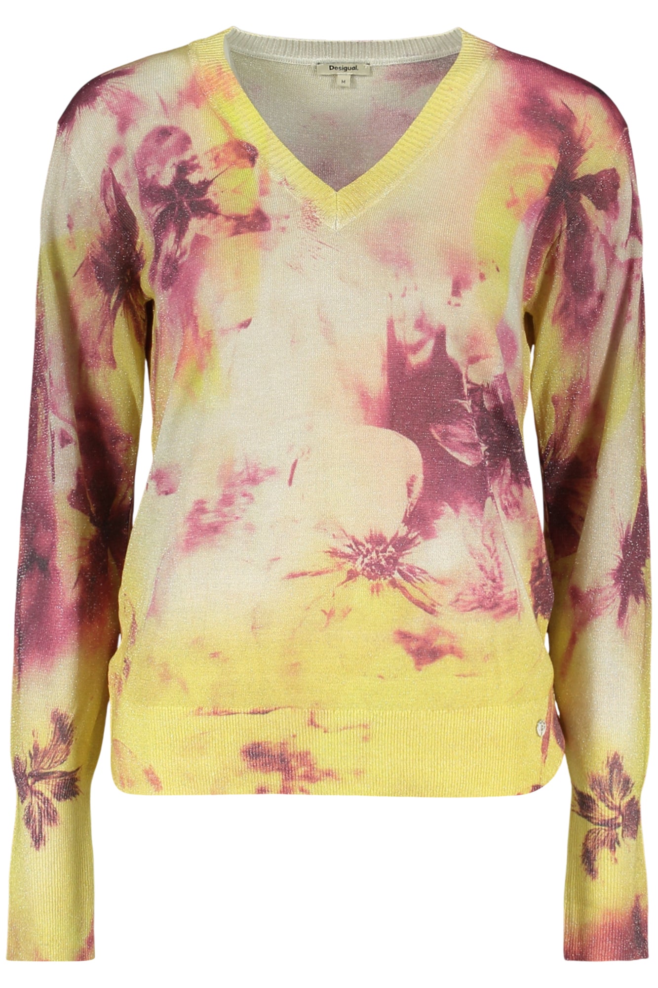DESIGUAL WOMEN'S YELLOW SWEATER