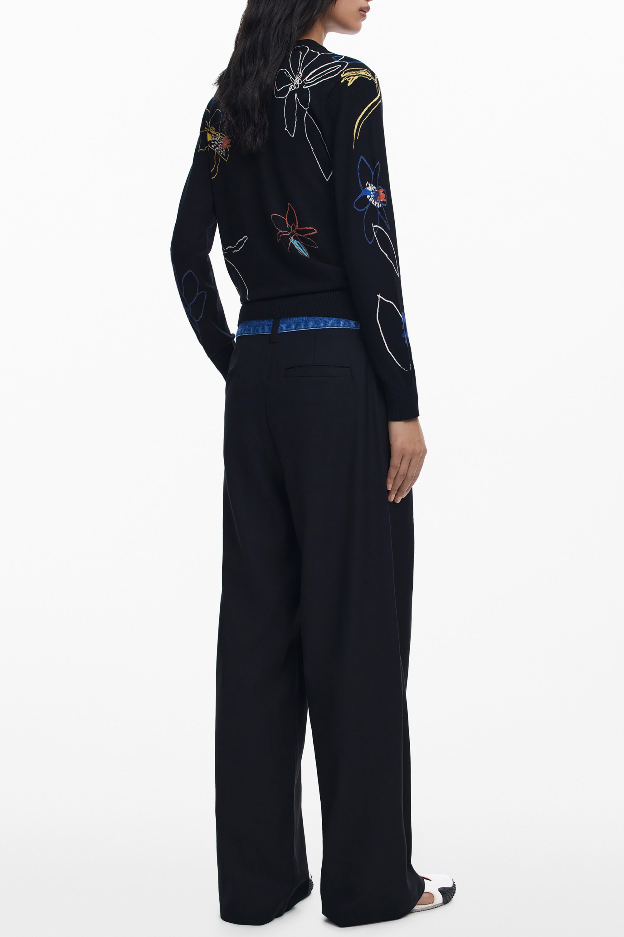 DESIGUAL WOMEN'S BLACK SWEATER