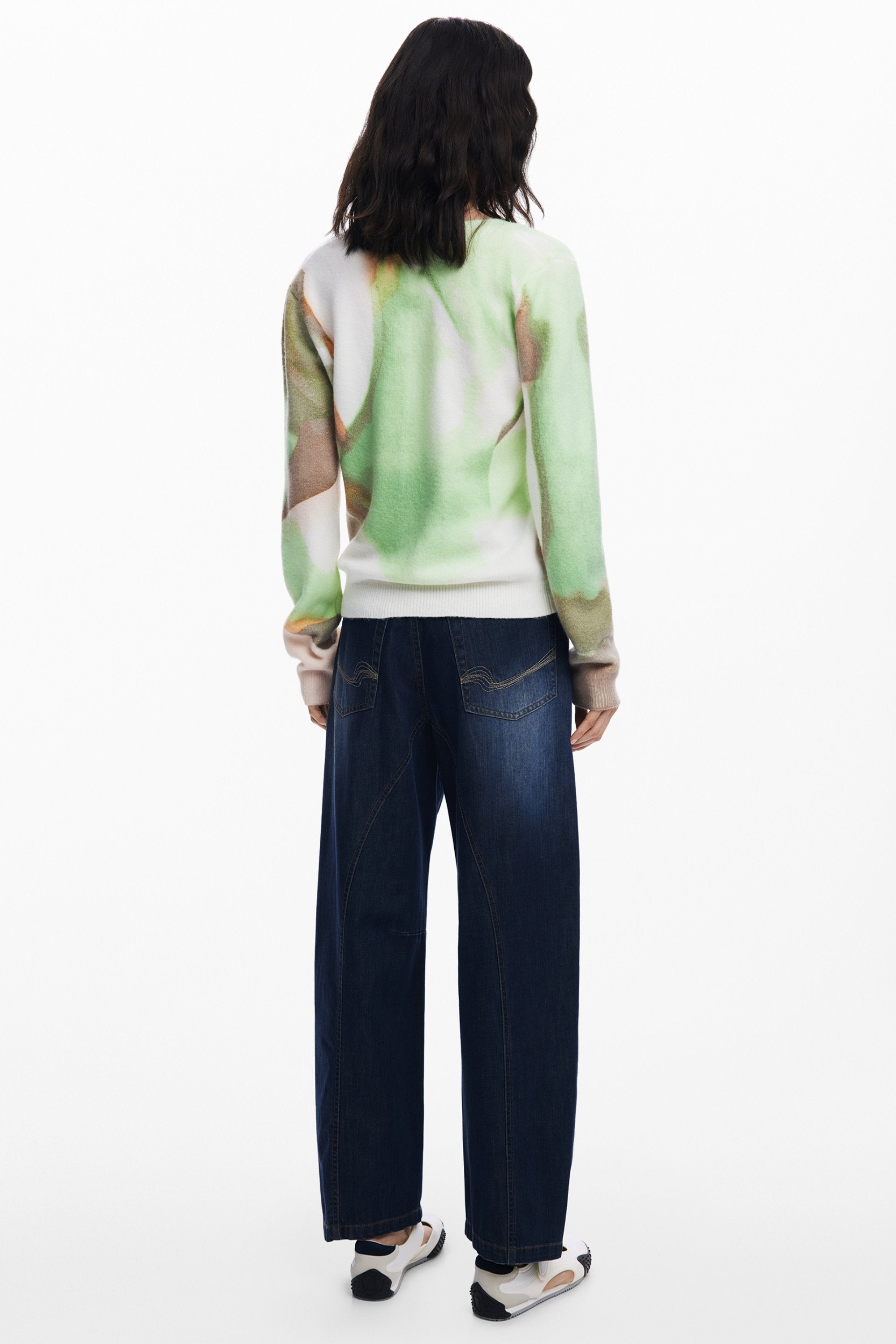 DESIGUAL WOMEN'S GREEN SWEATER