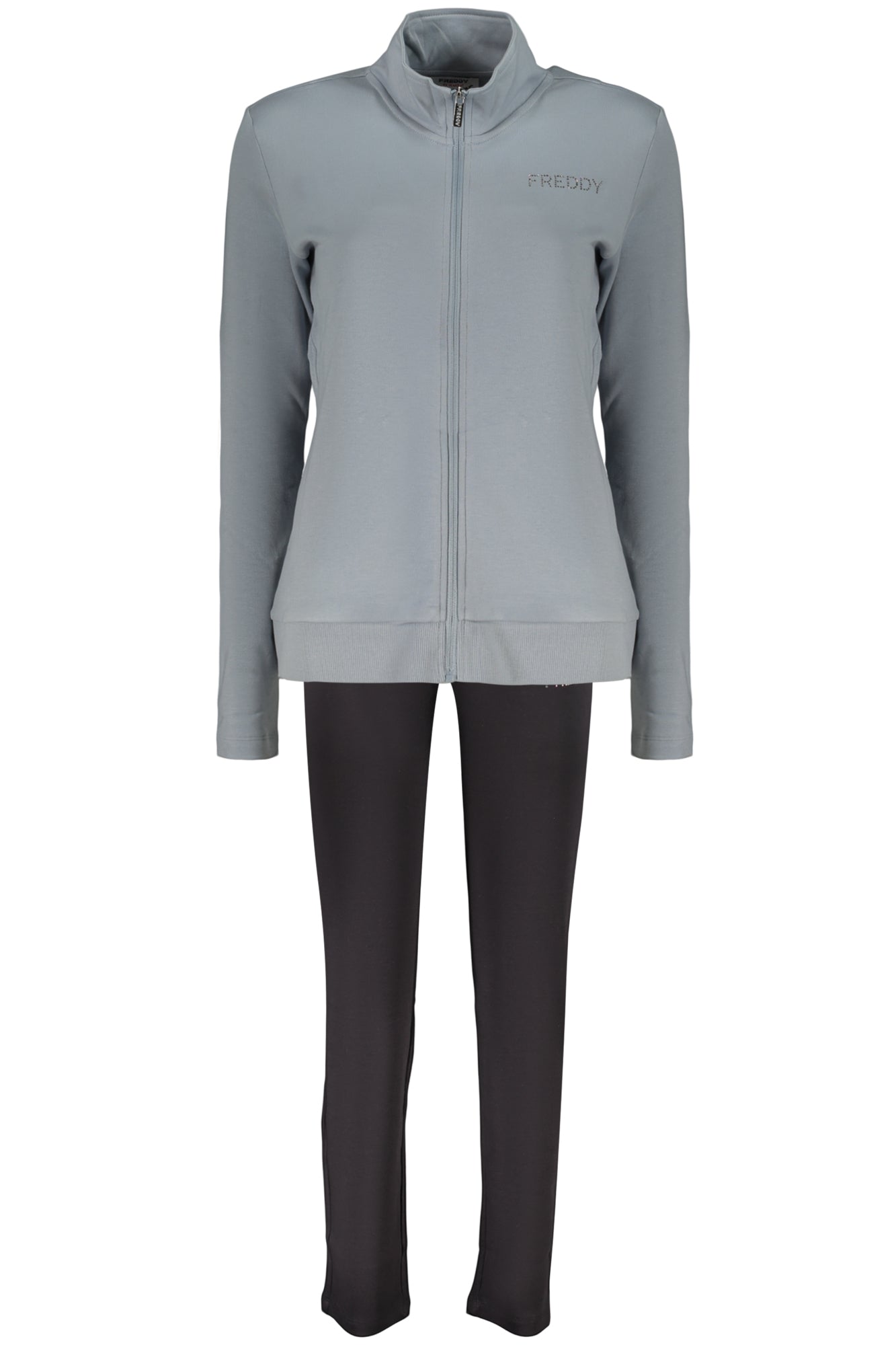 FREDDY WOMEN'S LIGHT BLUE ZIP-UP SWEATSHIRT