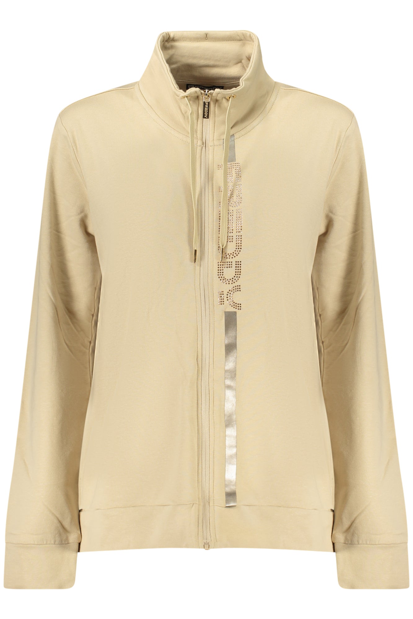 FREDDY WOMEN'S BEIGE ZIP-UP SWEATSHIRT