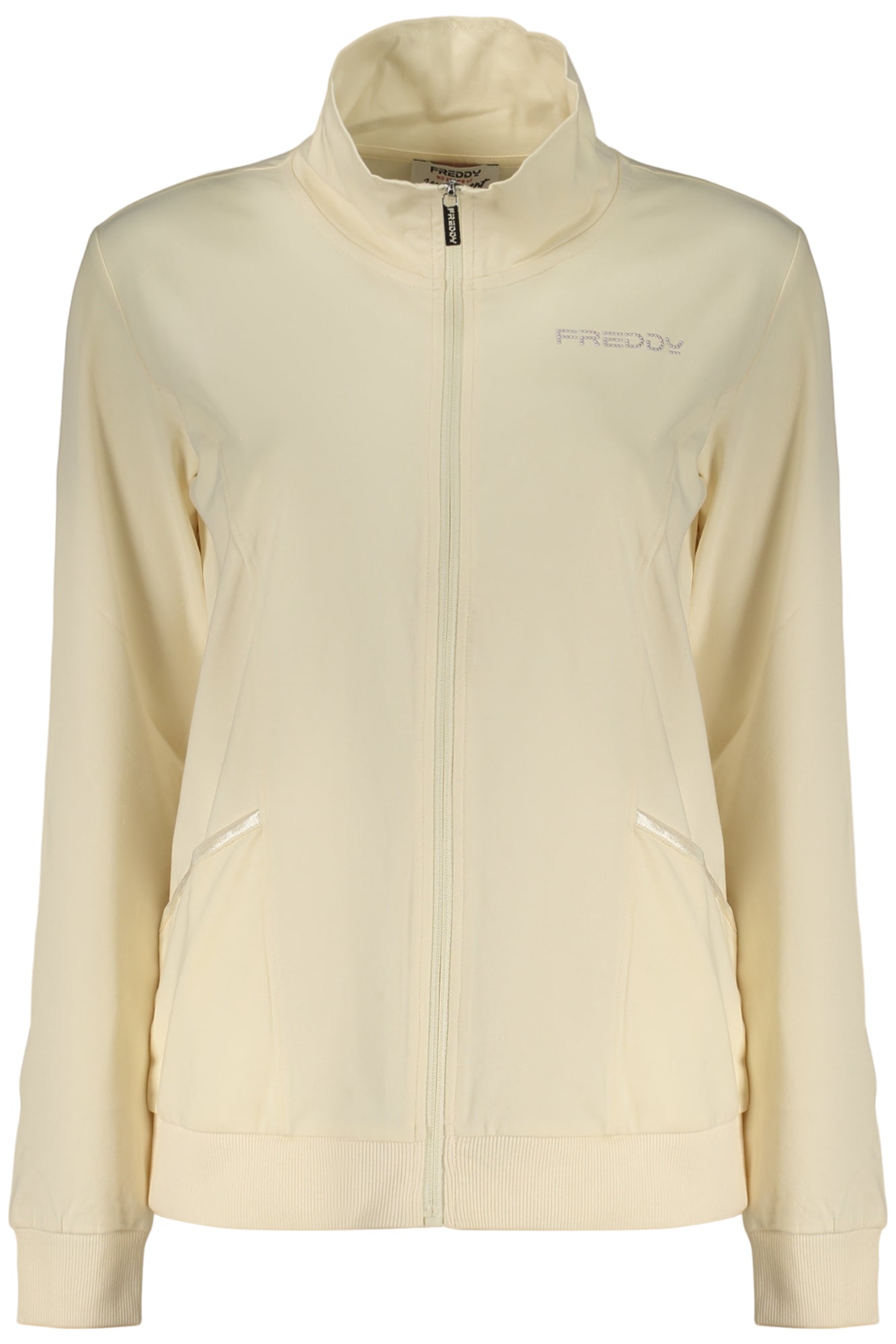 FREDDY WOMEN'S BEIGE ZIP-UP SWEATSHIRT