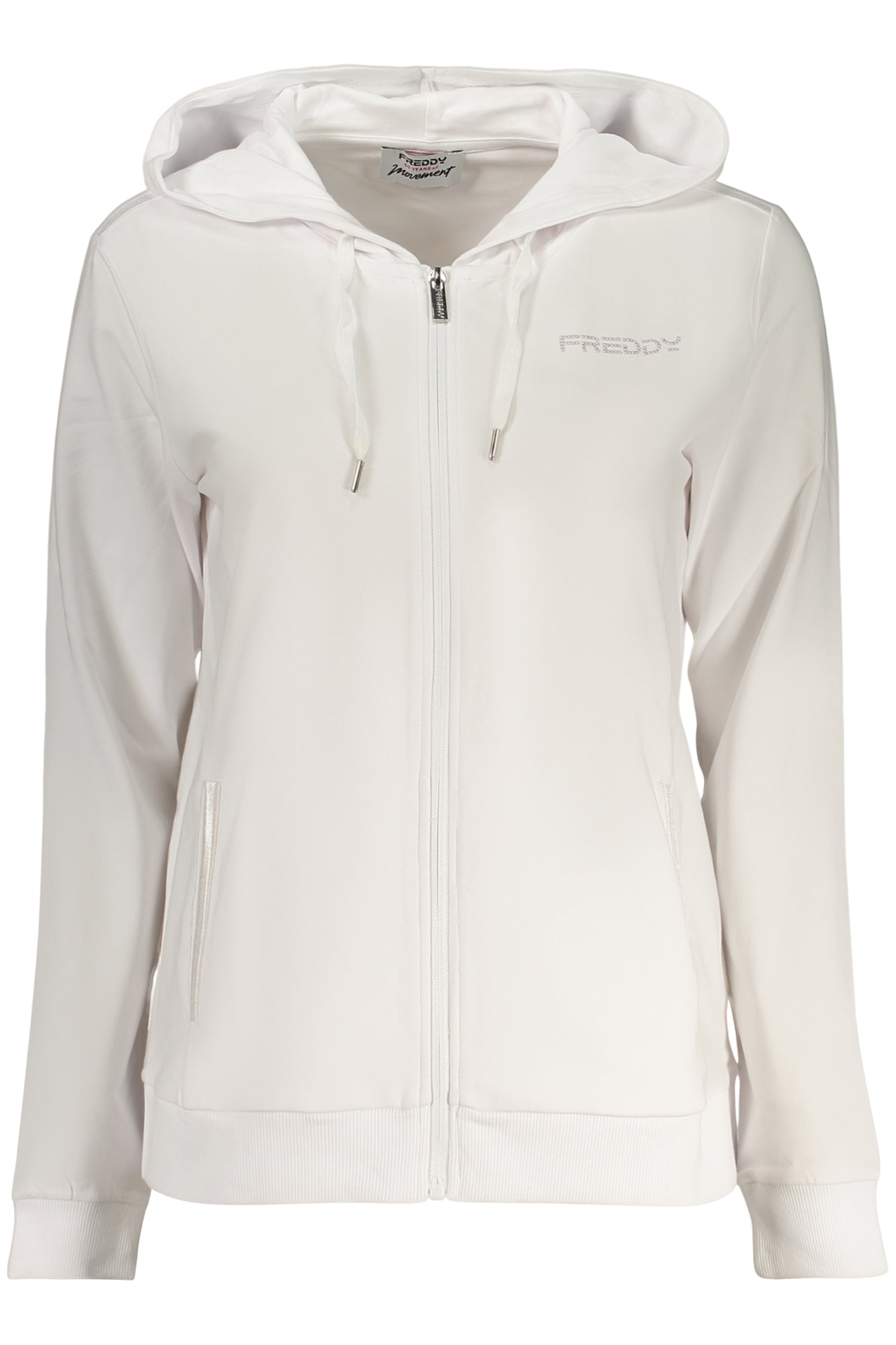 FREDDY WOMEN'S WHITE ZIP-UP SWEATSHIRT