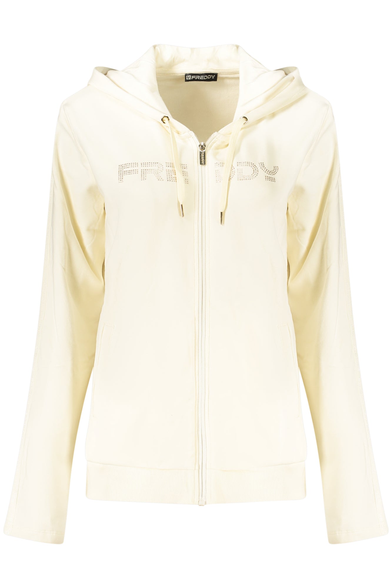 FREDDY WOMEN'S WHITE ZIP-UP SWEATSHIRT