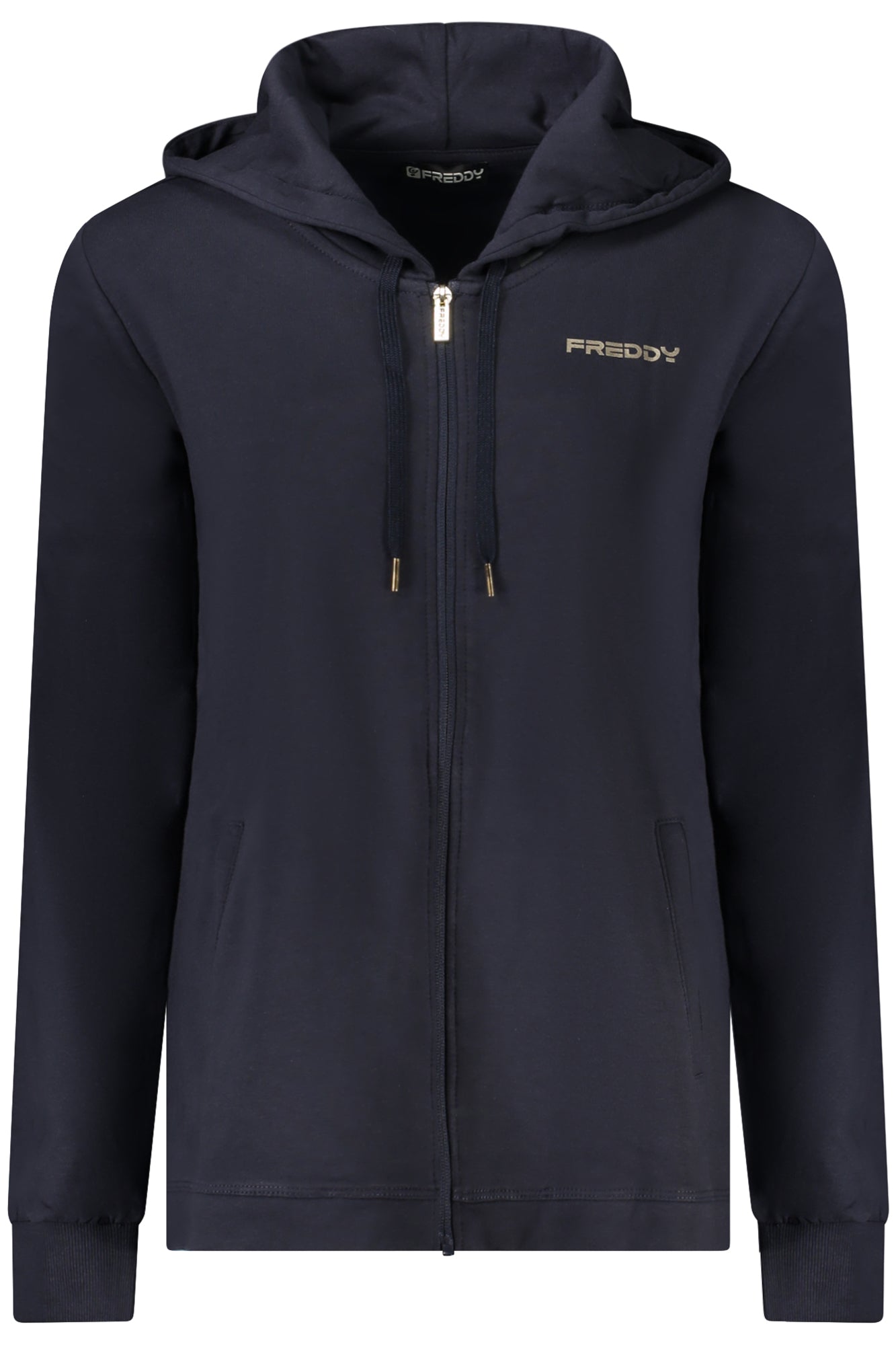 FREDDY WOMEN'S BLUE ZIP-UP SWEATSHIRT
