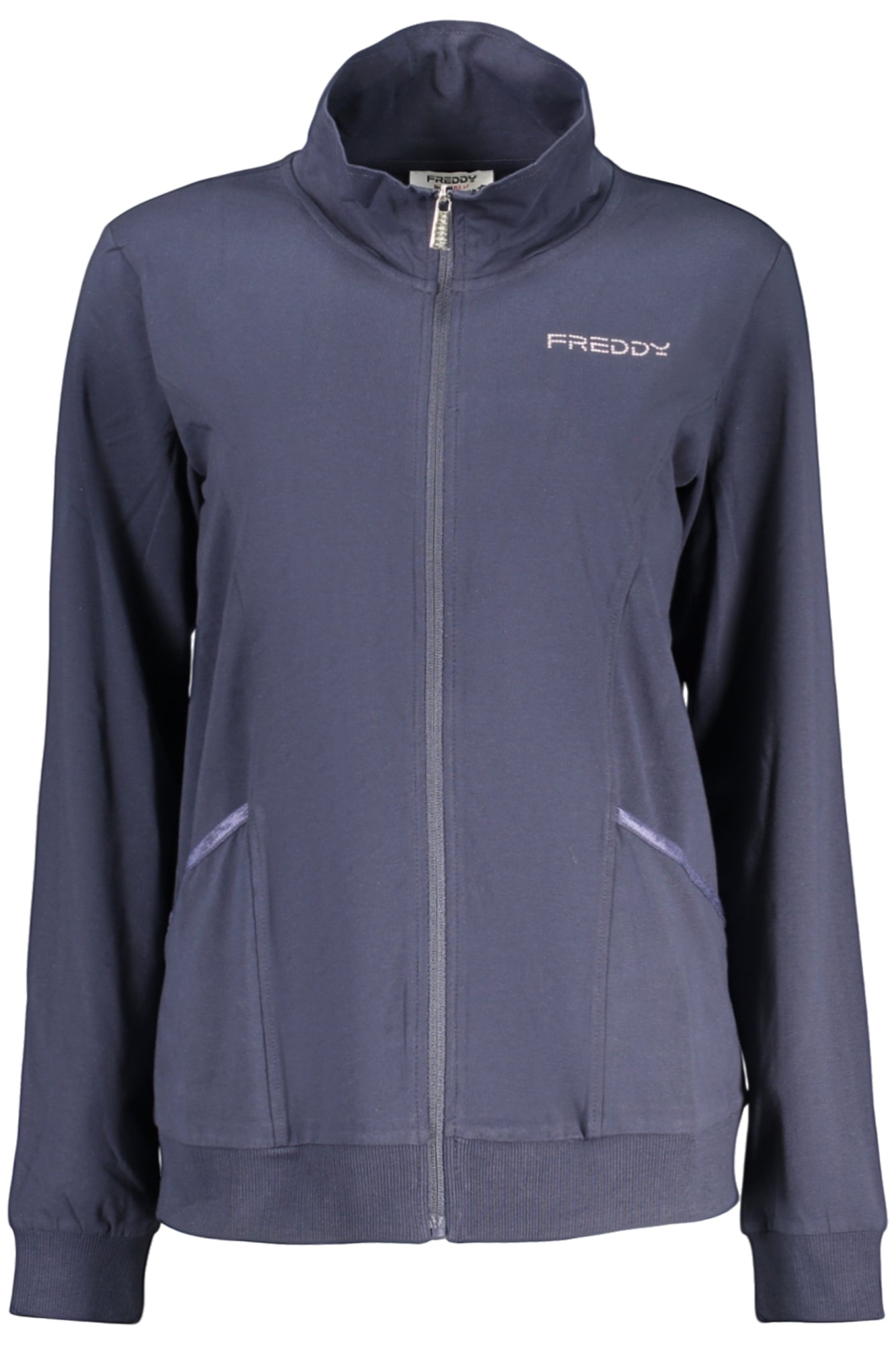 FREDDY WOMEN'S BLUE ZIP-UP SWEATSHIRT