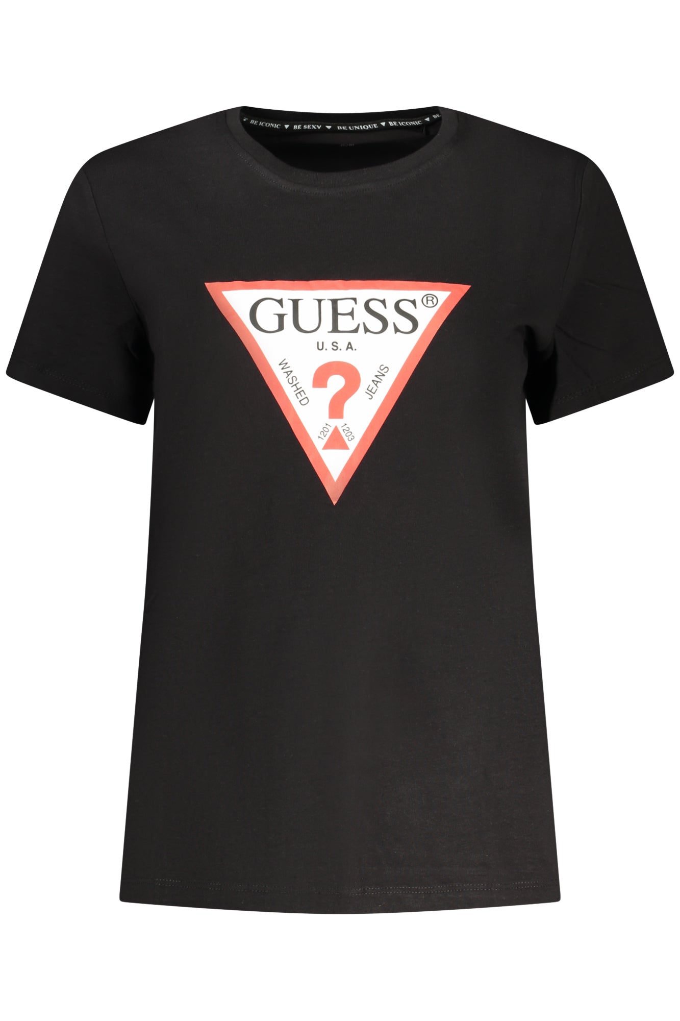 GUESS JEANS WOMEN'S SHORT-SLEEVED T-SHIRT BLACK