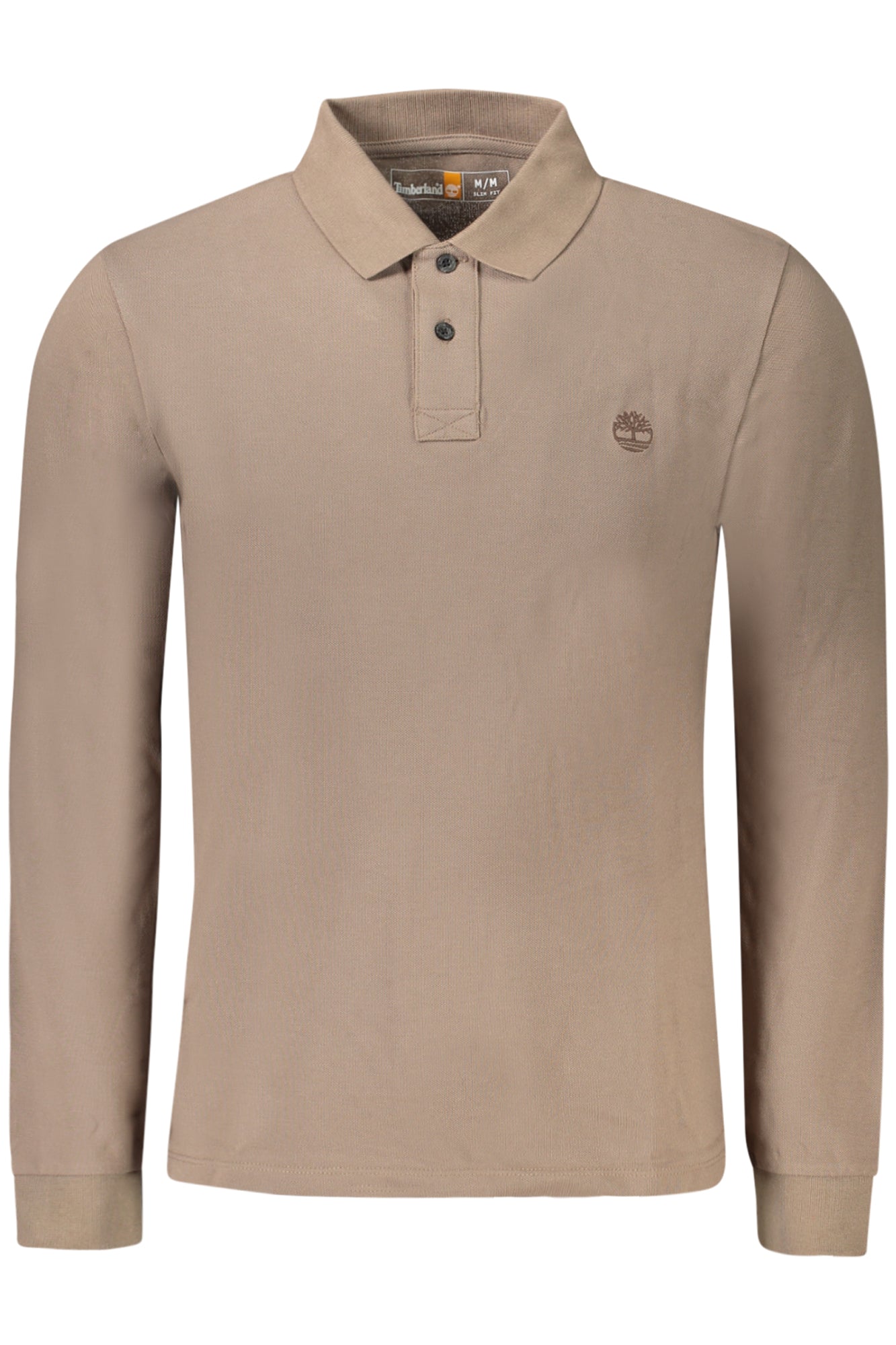 TIMBERLAND MEN'S LONG-SLEEVE POLO SHIRT, BROWN