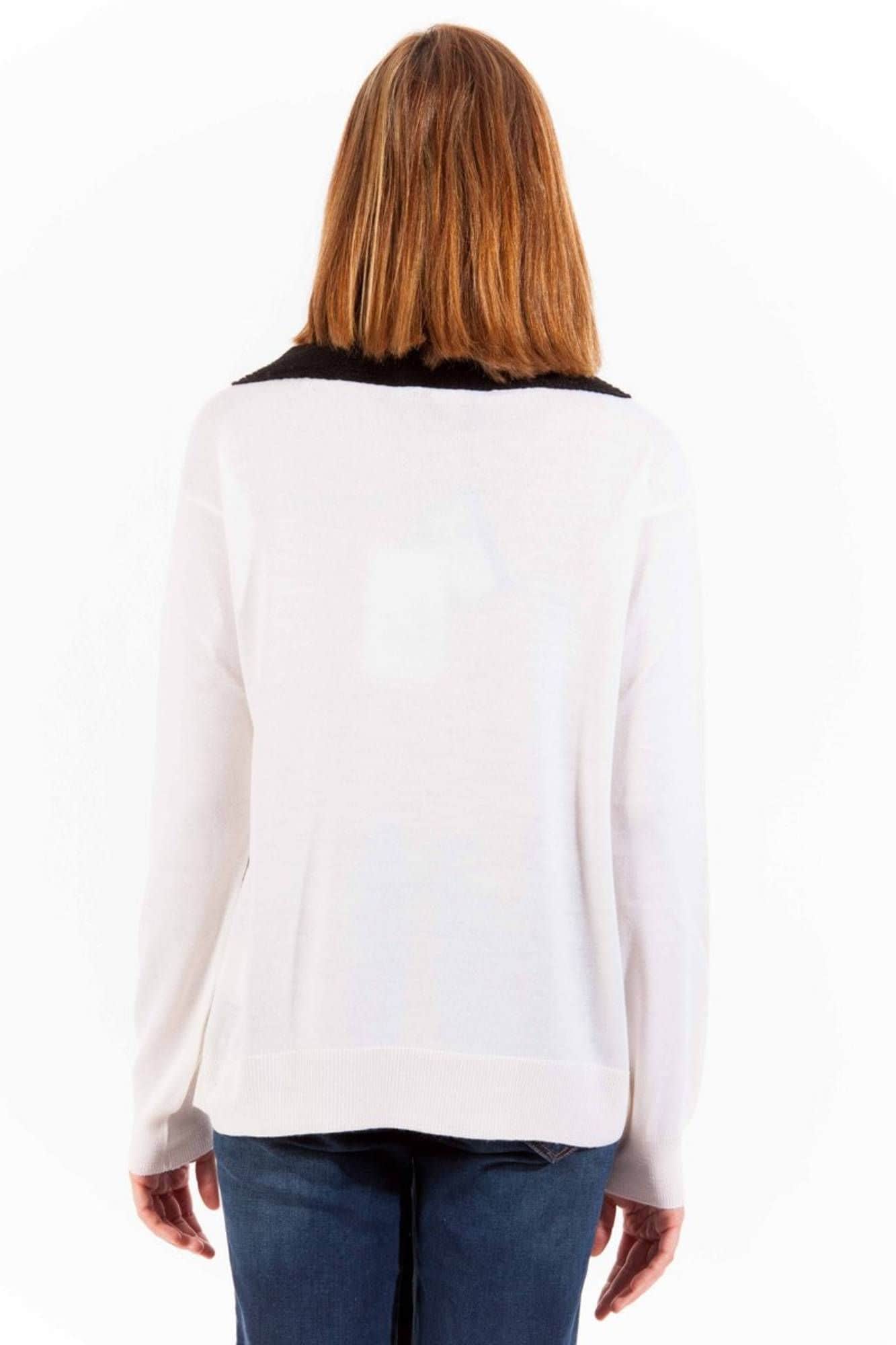LOVE MOSCHINO WHITE WOMAN SWEATER