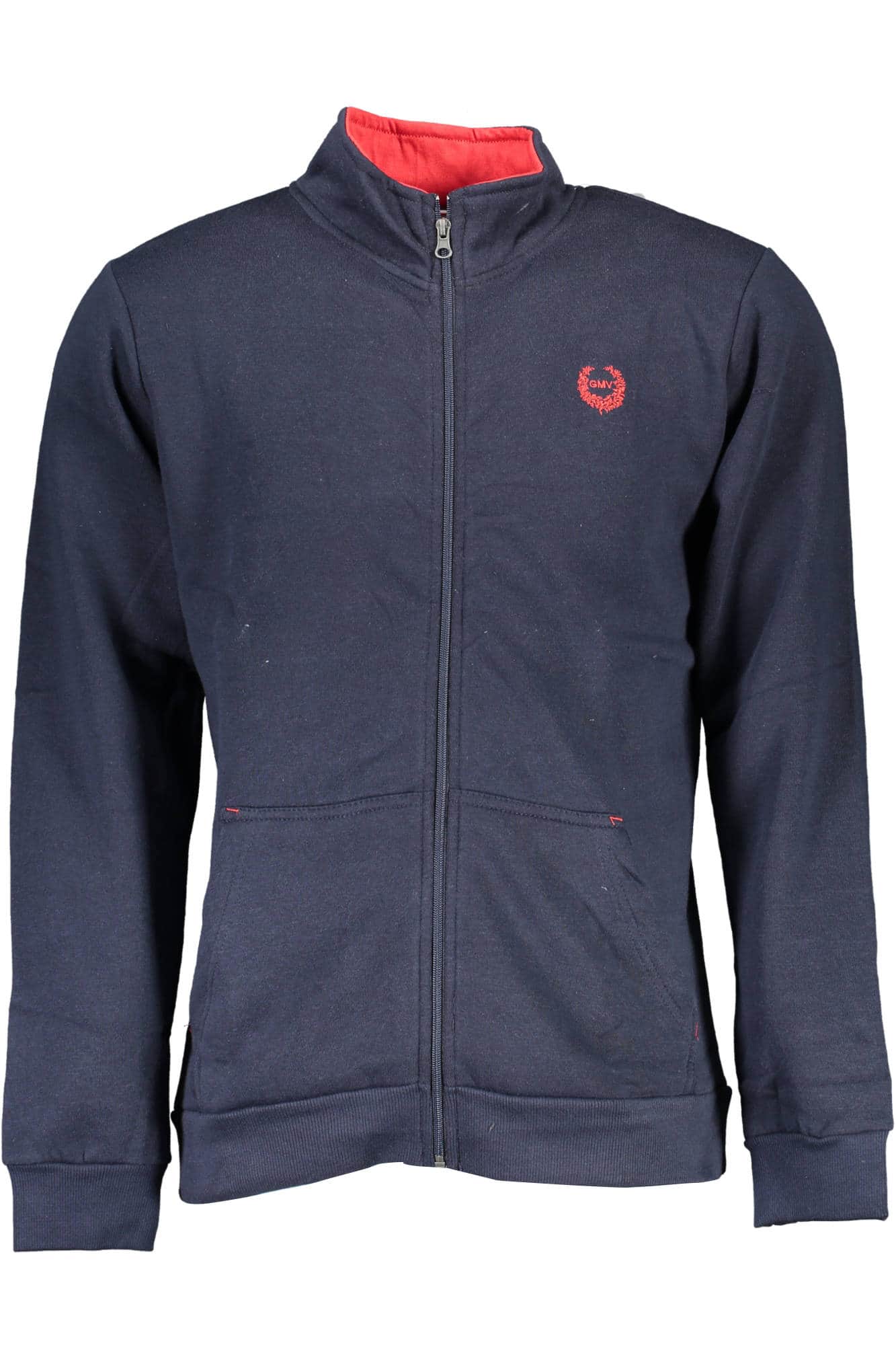 GIAN MARCO VENTURI MEN'S BLACK SWEATSHIRT WITH ZIP