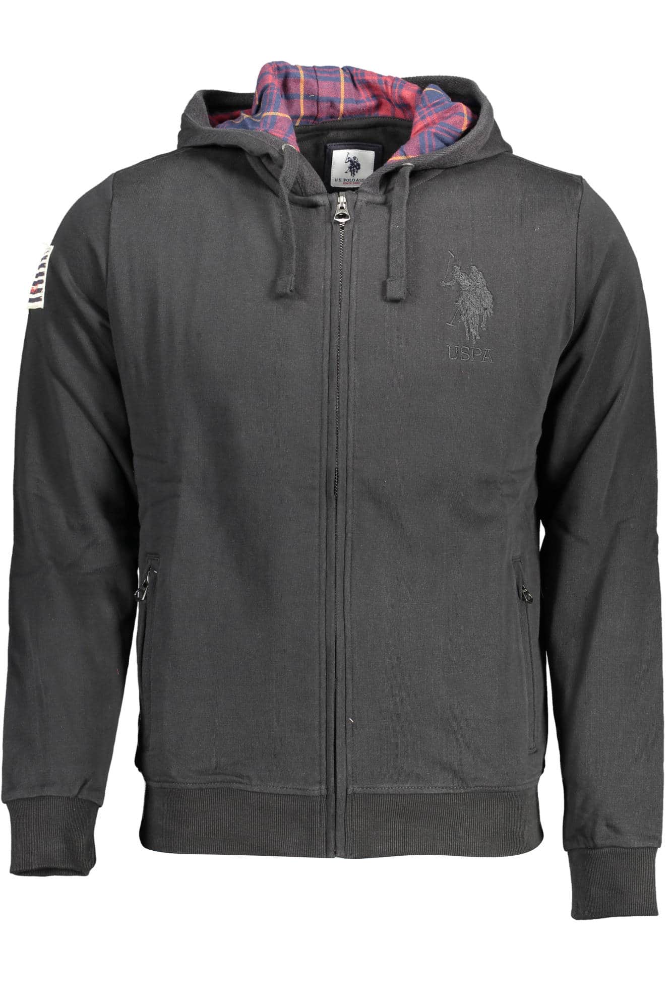 US POLO ASSN. MEN'S BLACK ZIP-UP SWEATSHIRT
