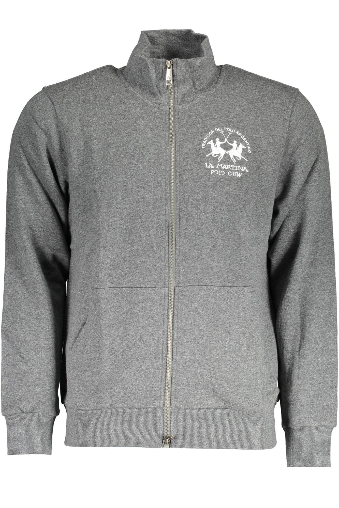 LA MARTINA MEN'S BLACK ZIPPED SWEATSHIRT