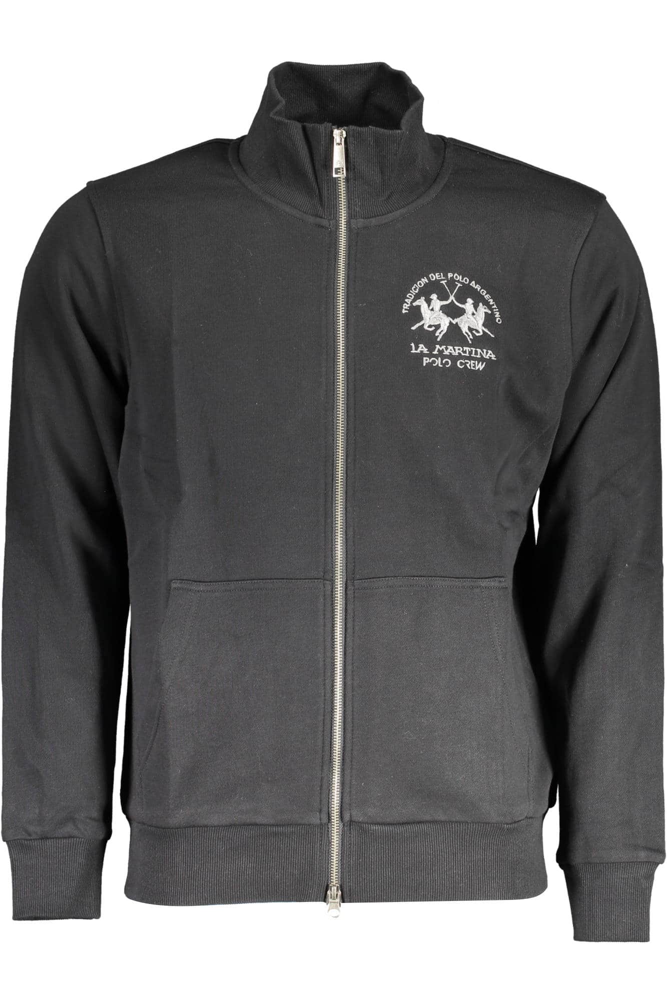 LA MARTINA MEN'S BLACK ZIPPED SWEATSHIRT