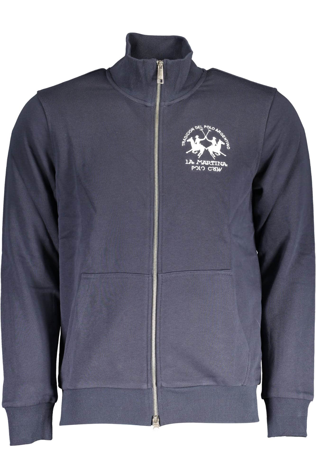LA MARTINA MEN'S BLACK ZIPPED SWEATSHIRT