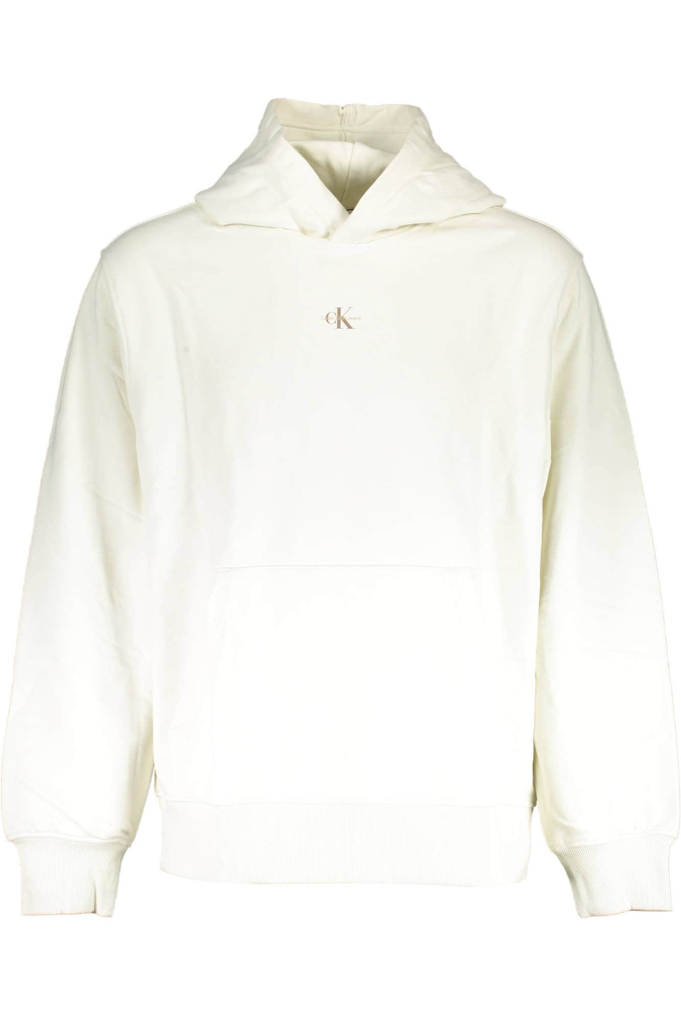 CALVIN KLEIN WHITE MEN'S SWEATSHIRT WITHOUT ZIP