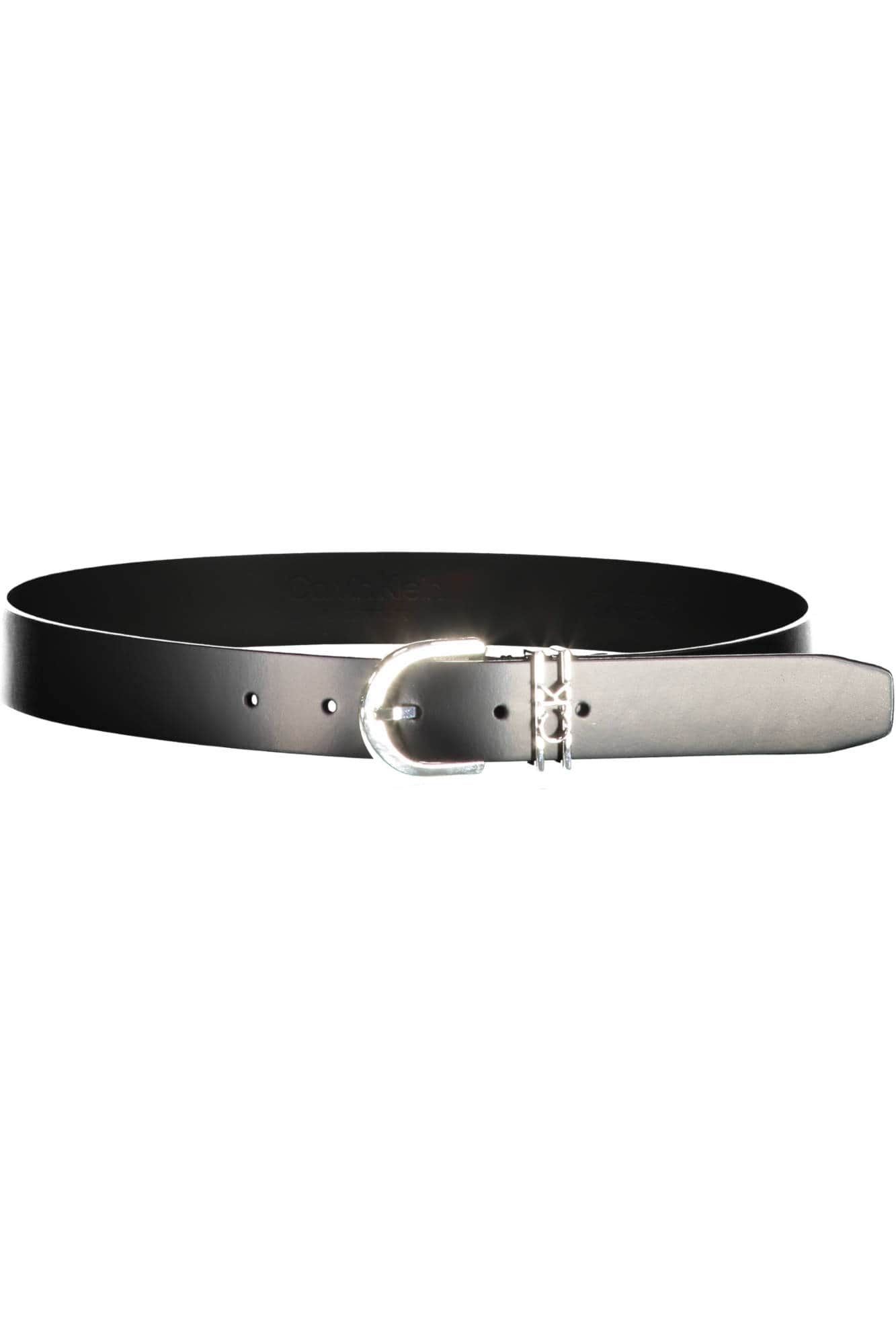 CALVIN KLEIN DAMES LEER RIEM ZWART