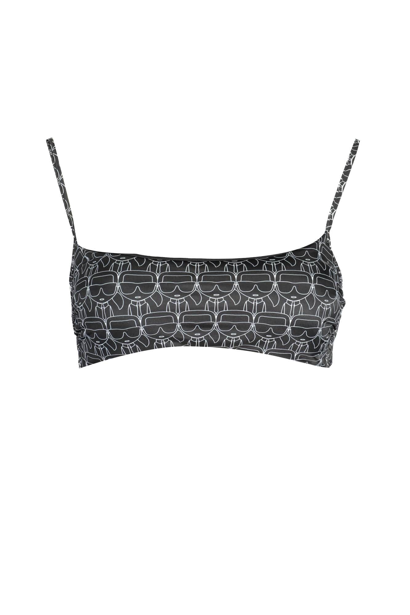 KARL LAGERFELD BEACHWEAR TOP WOMEN'S COSTUME BLACK