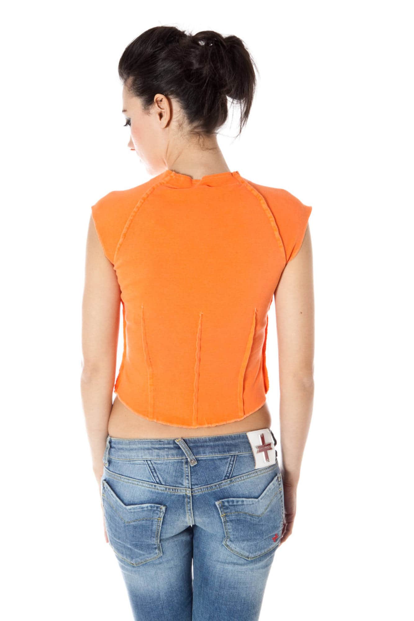 ZUELEMENTS DAMES KORTE MOUW T-SHIRT ORANJE