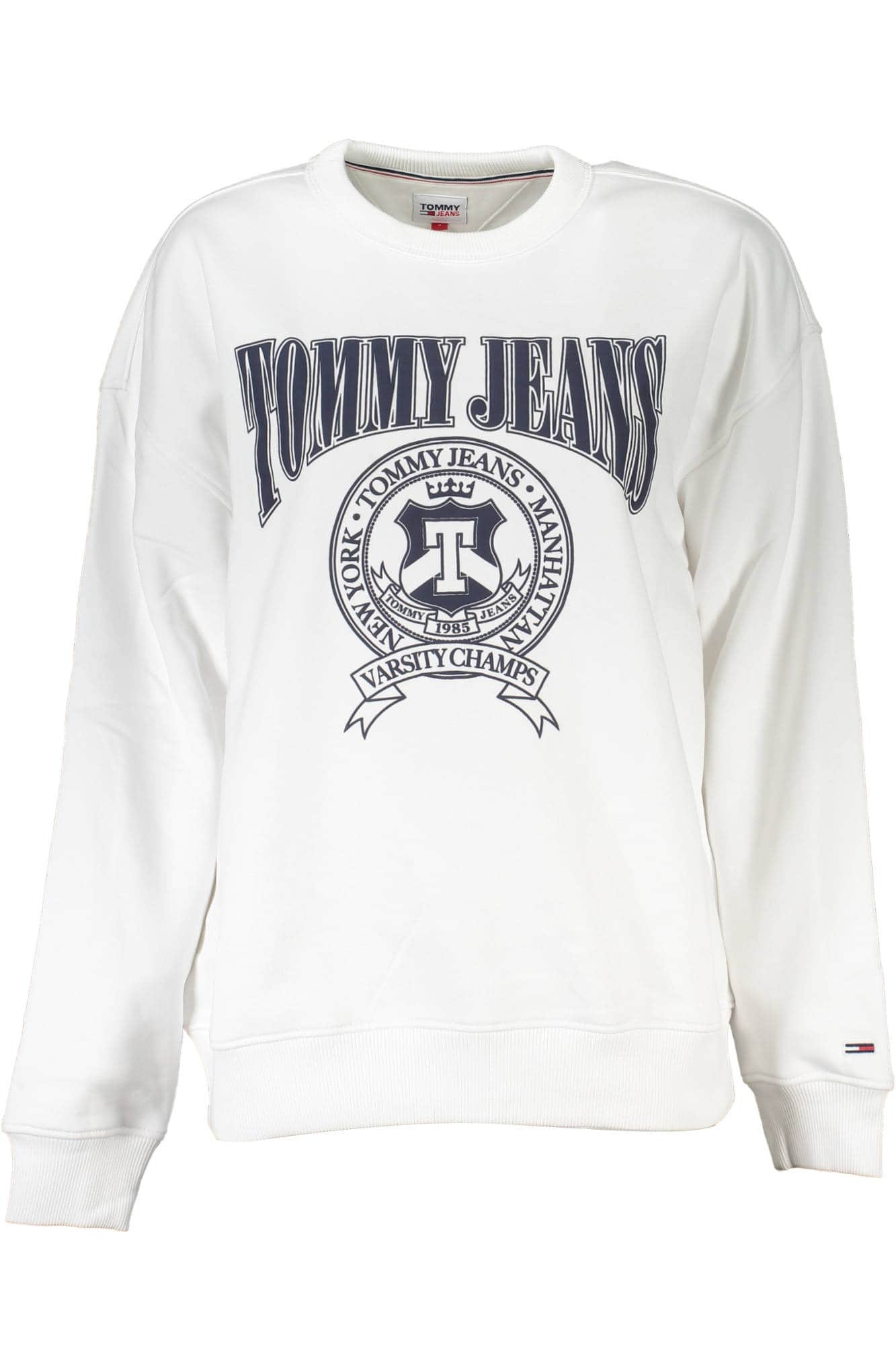 TOMMY HILFIGER WOMEN'S WHITE SWEATSHIRT WITHOUT ZIP