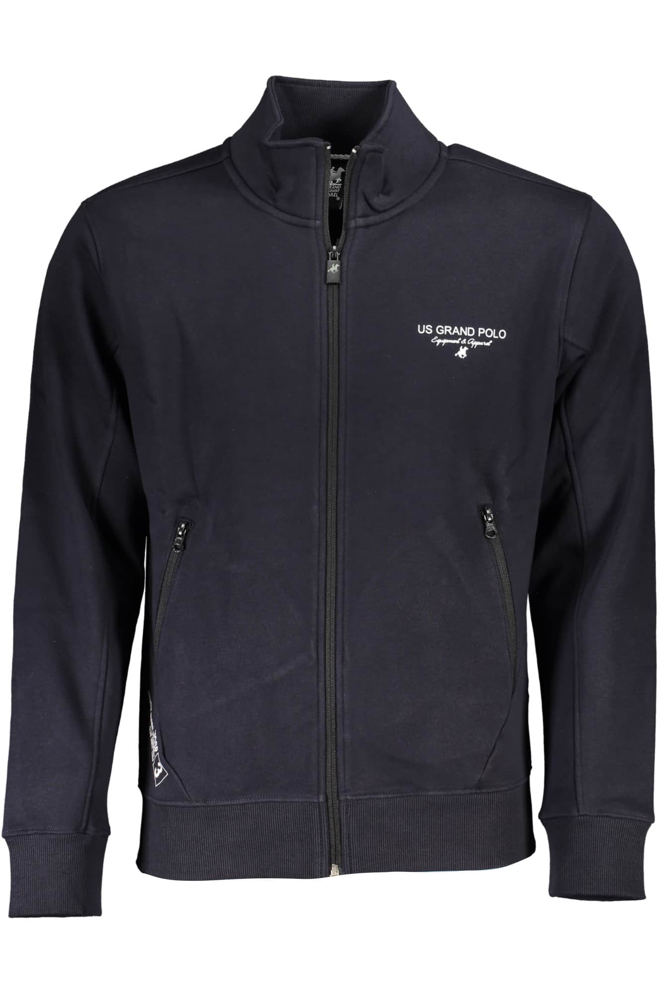 US GRAND MEN'S BLACK ZIP-UP SWEATSHIRT