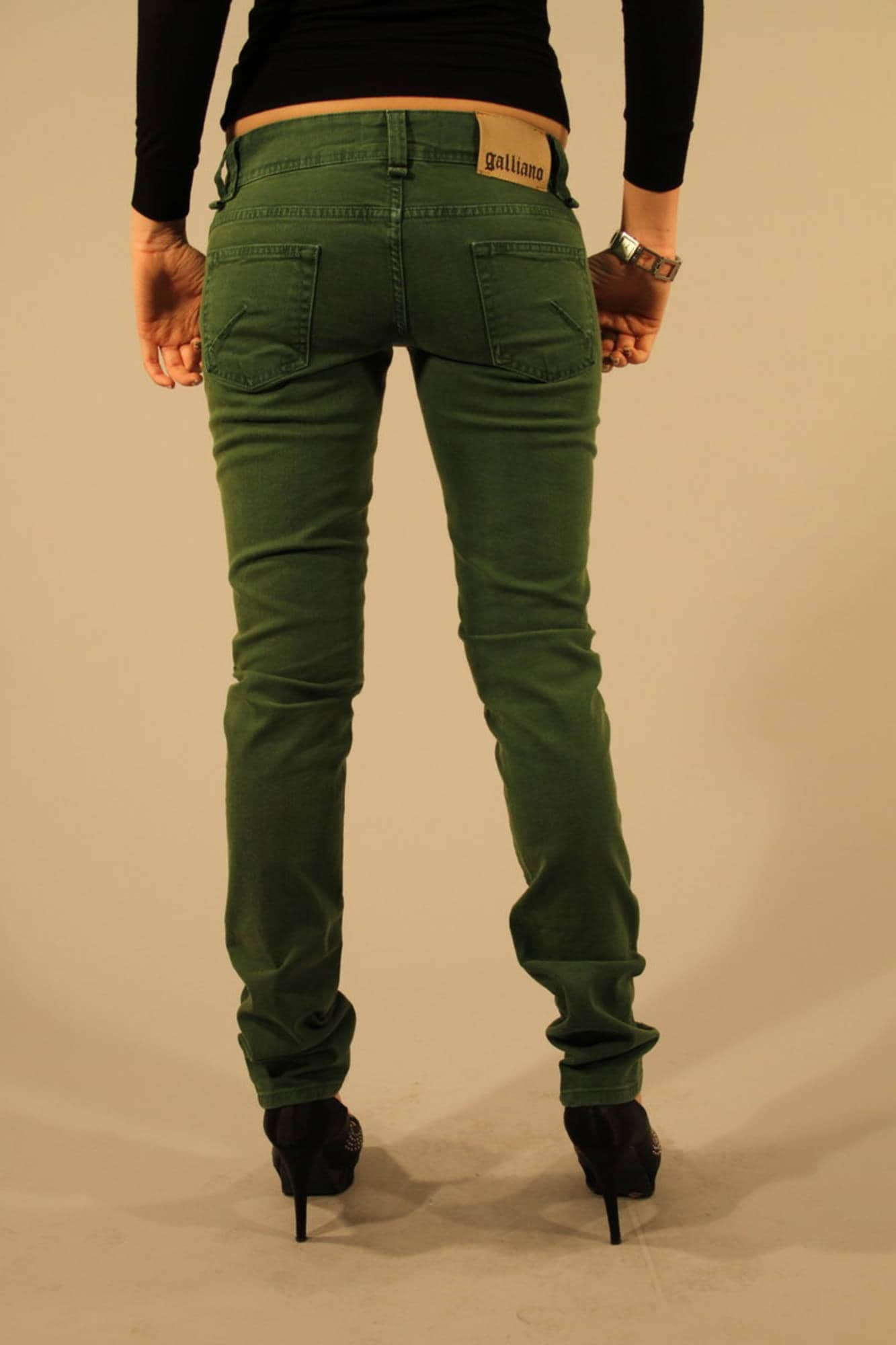 JOHN GALLIANO JEANS DENIM DAMES GROEN