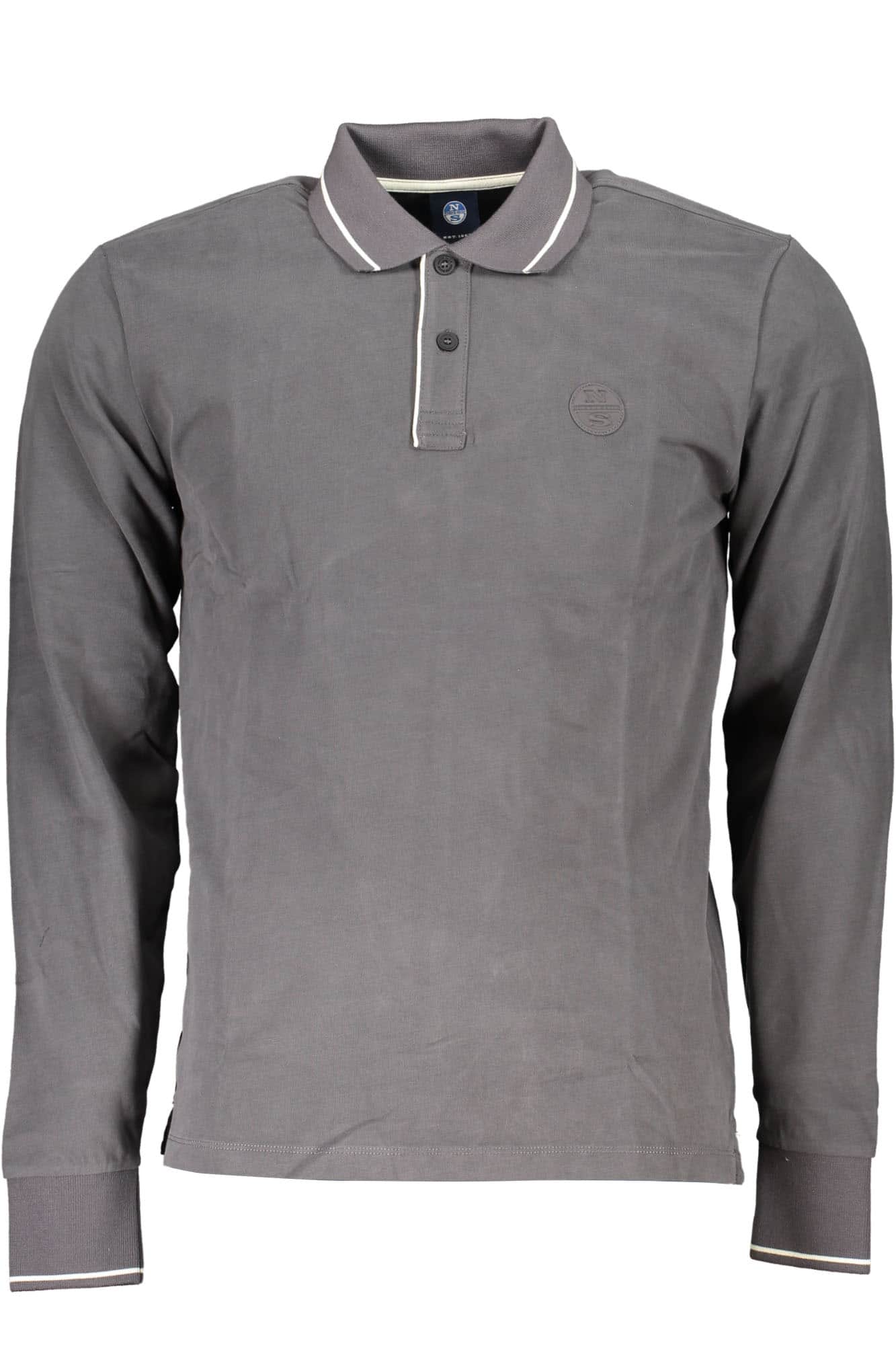 North Sails heren lange mouw polo grijs