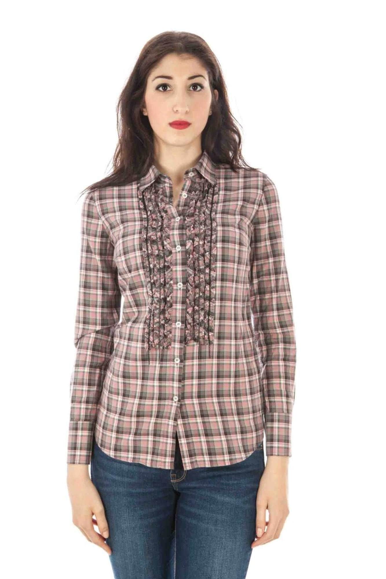 FRED PERRY DAMES LANGE MOUW SHIRT ROZE