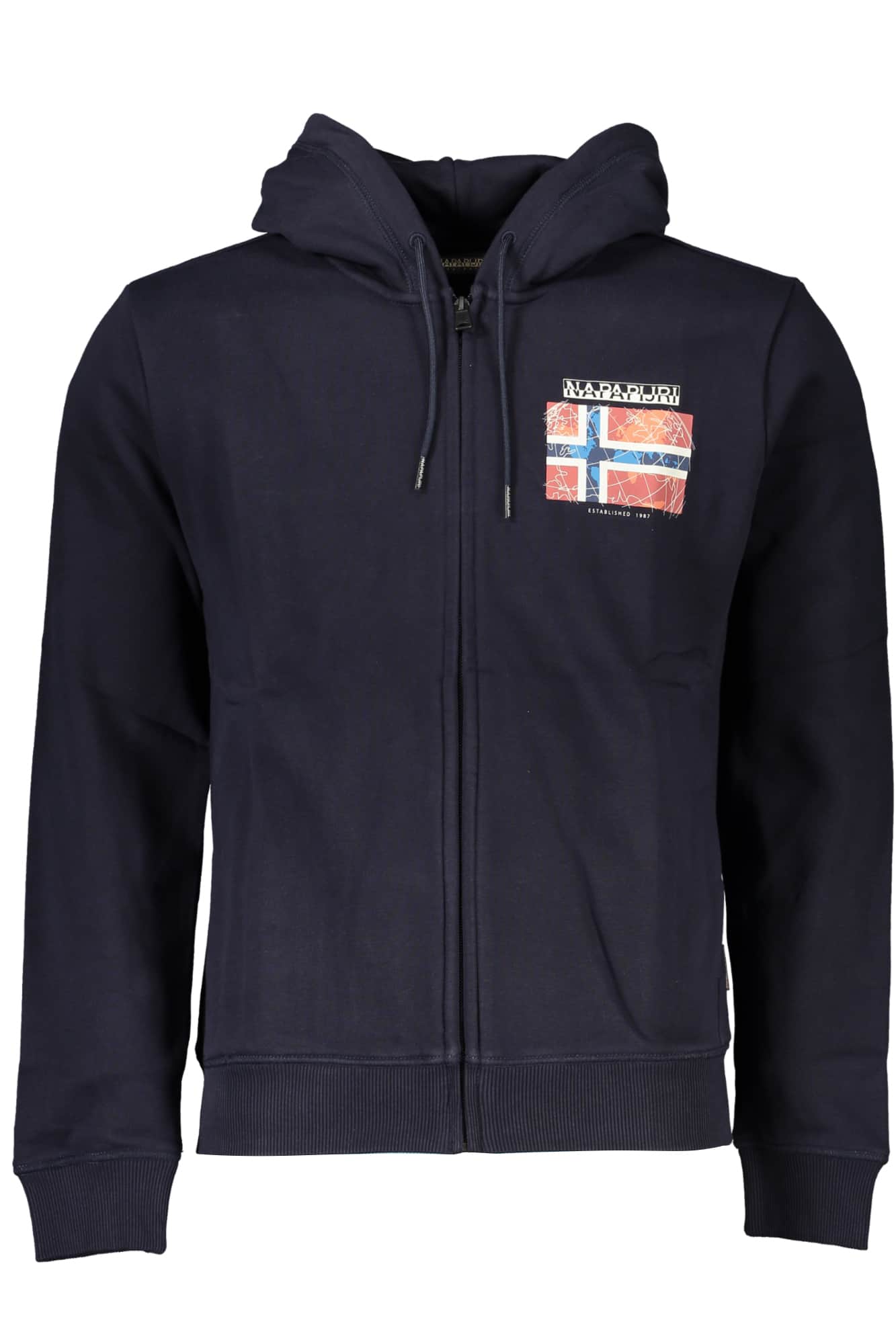 NAPAPIJRI MEN'S BLUE ZIP SWEATSHIRT
