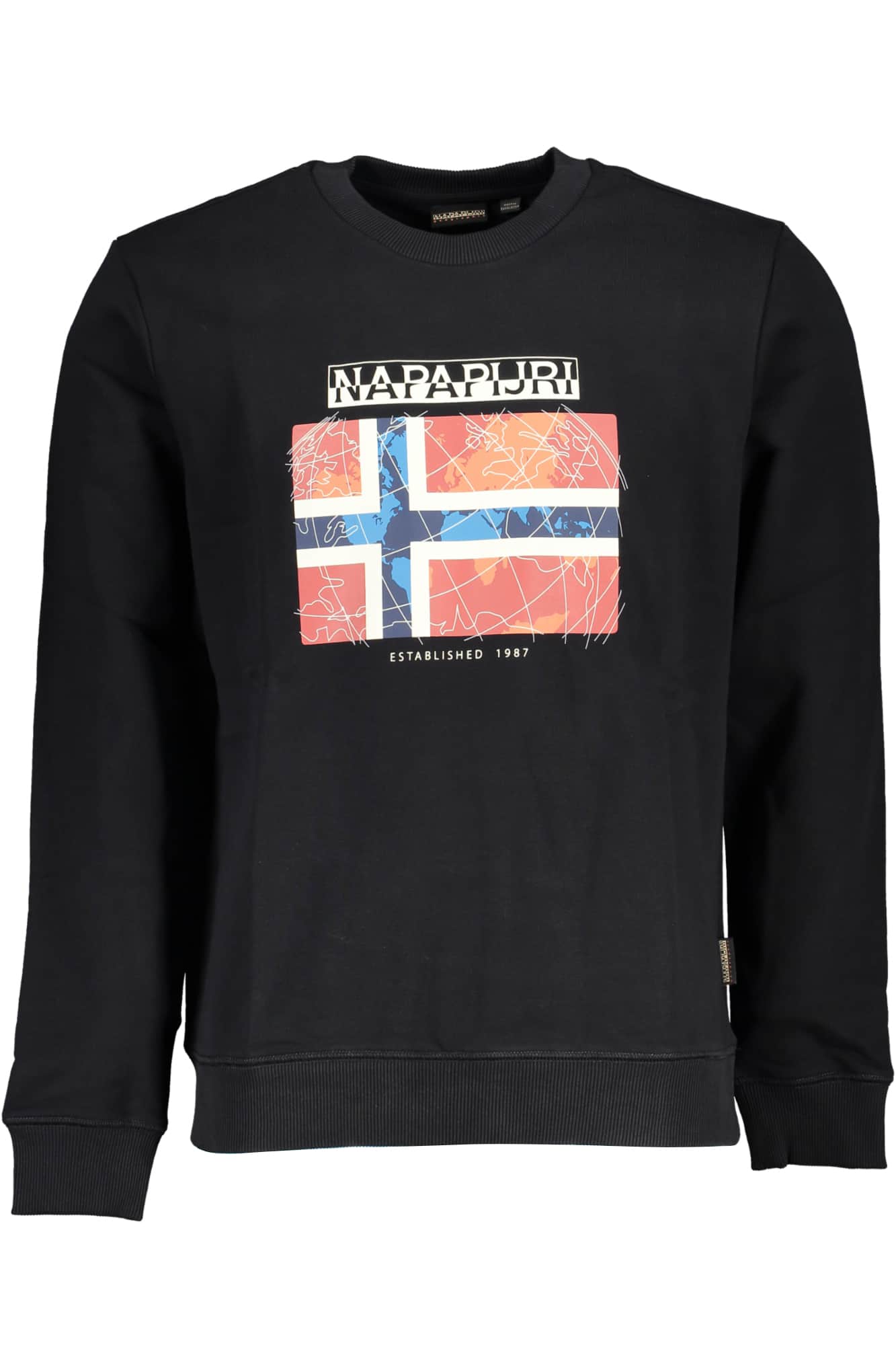 NAPAPIJRI MEN'S BLACK ZIPLESS SWEATSHIRT