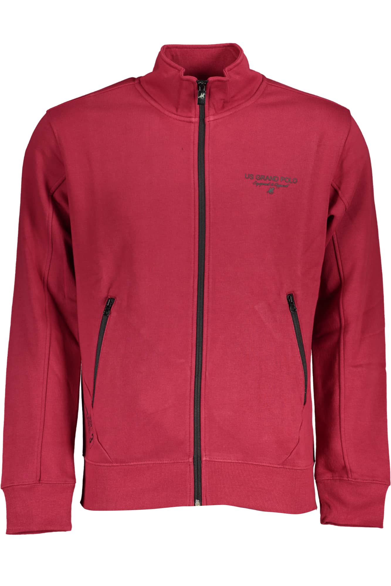 US GRAND MEN'S BLACK ZIP-UP SWEATSHIRT
