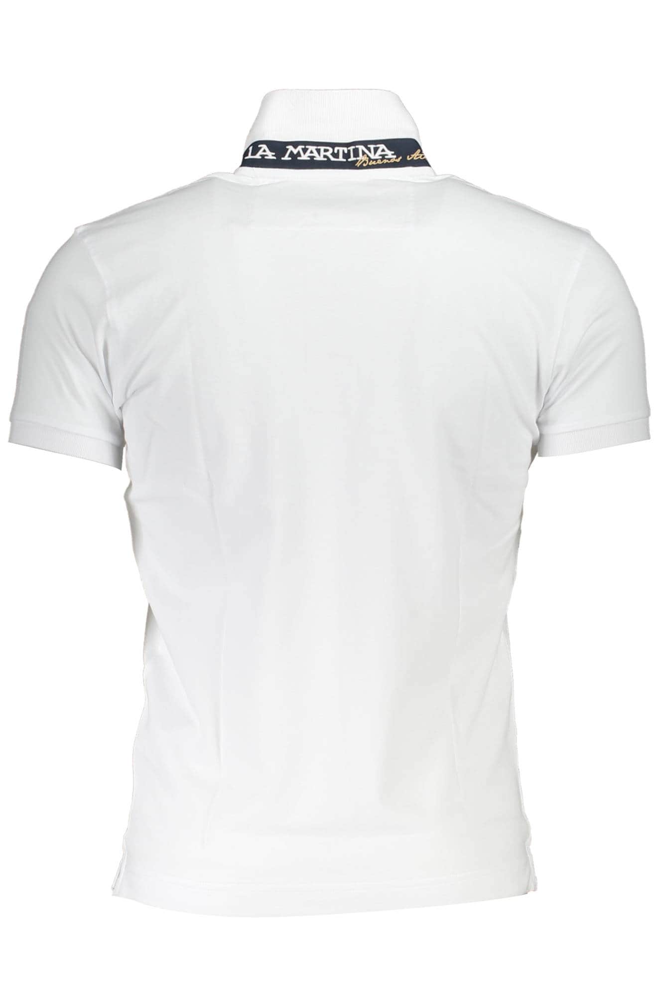 LA MARTINA MEN'S WHITE SHORT SLEEVED POLO SHIRT