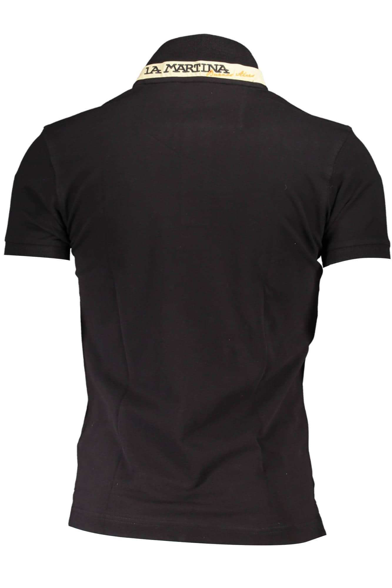 LA MARTINA MEN'S BLACK SHORT SLEEVED POLO SHIRT