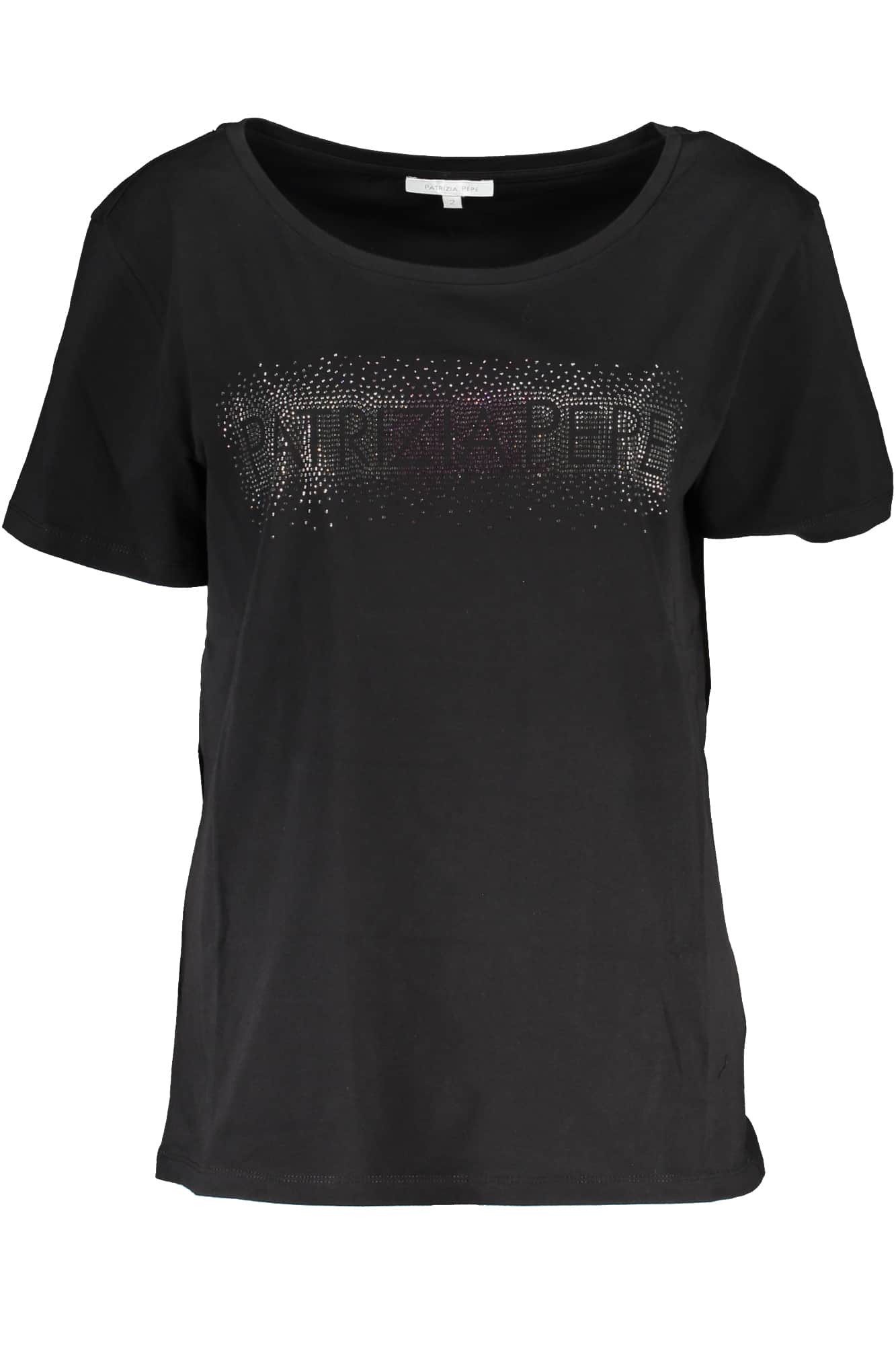PATRIZIA PEPE DAMES KORTE MOUW T-SHIRT ZWART