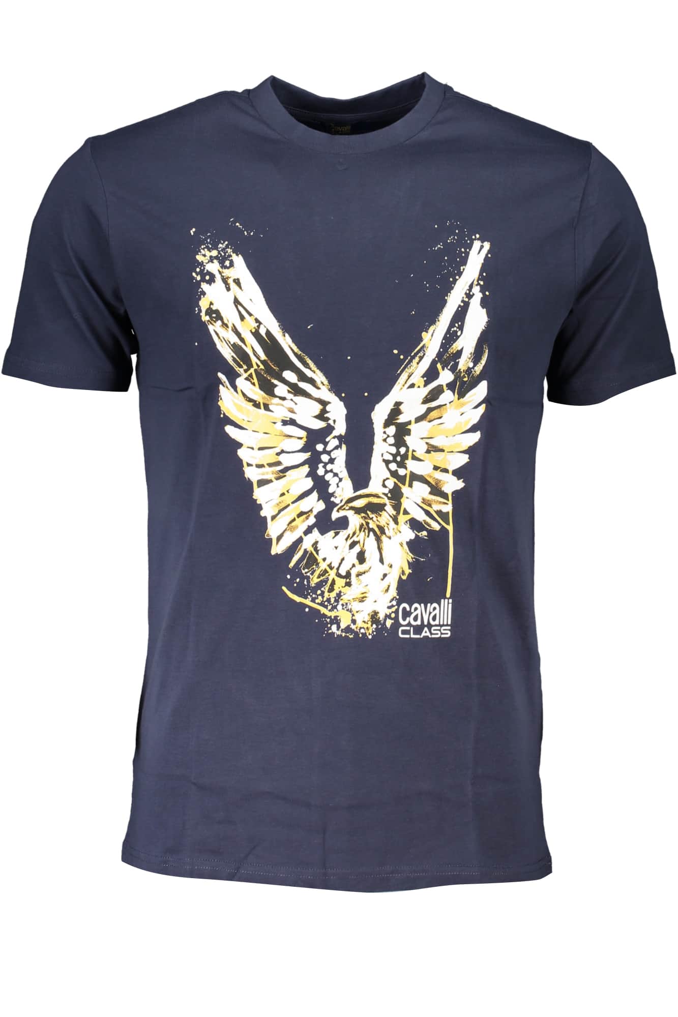 CAVALLI CLASS HEREN KORTE MOUW T-SHIRT BLAUW