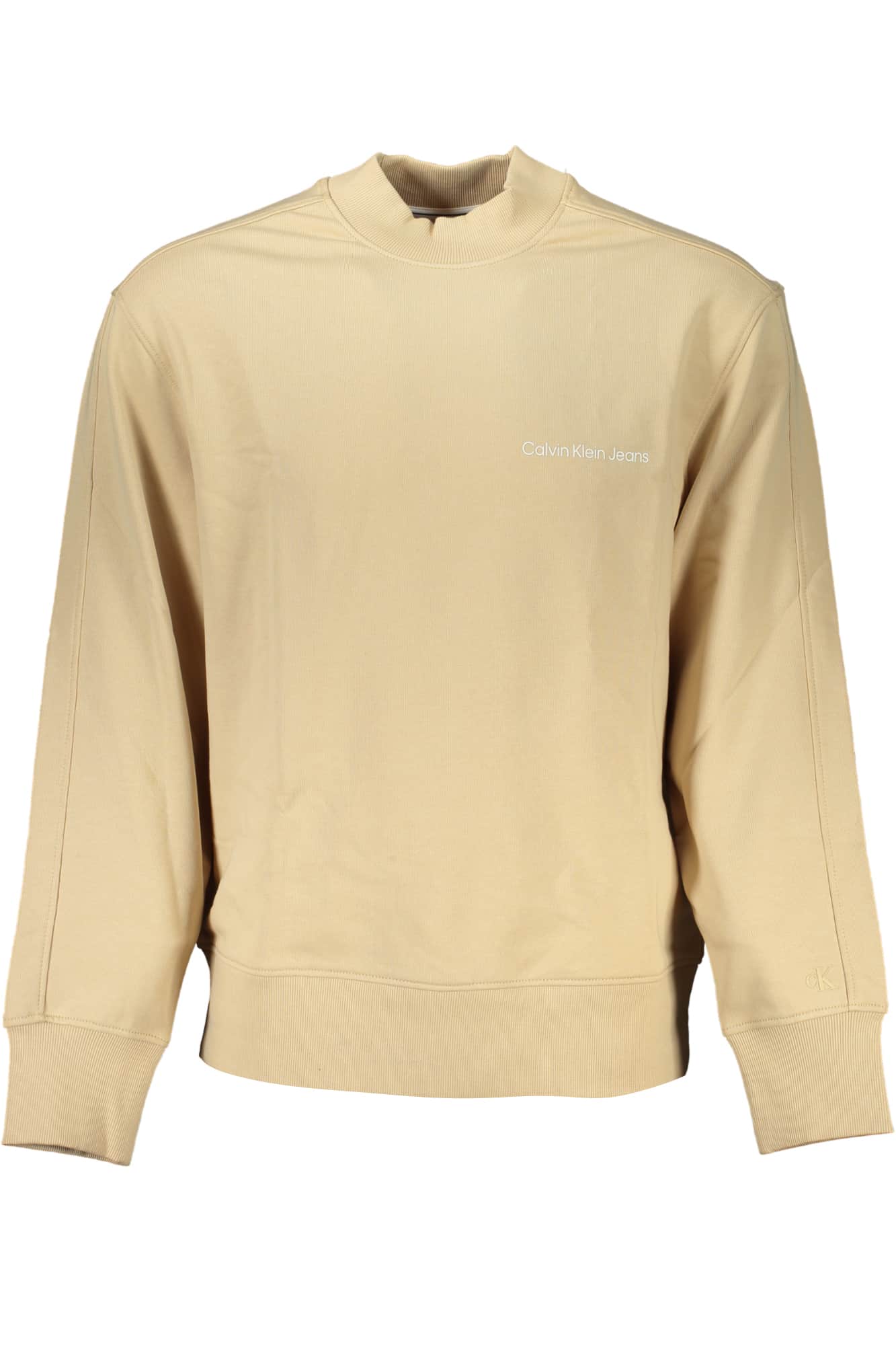 CALVIN KLEIN MEN'S BEIGE ZIPLESS SWEATSHIRT