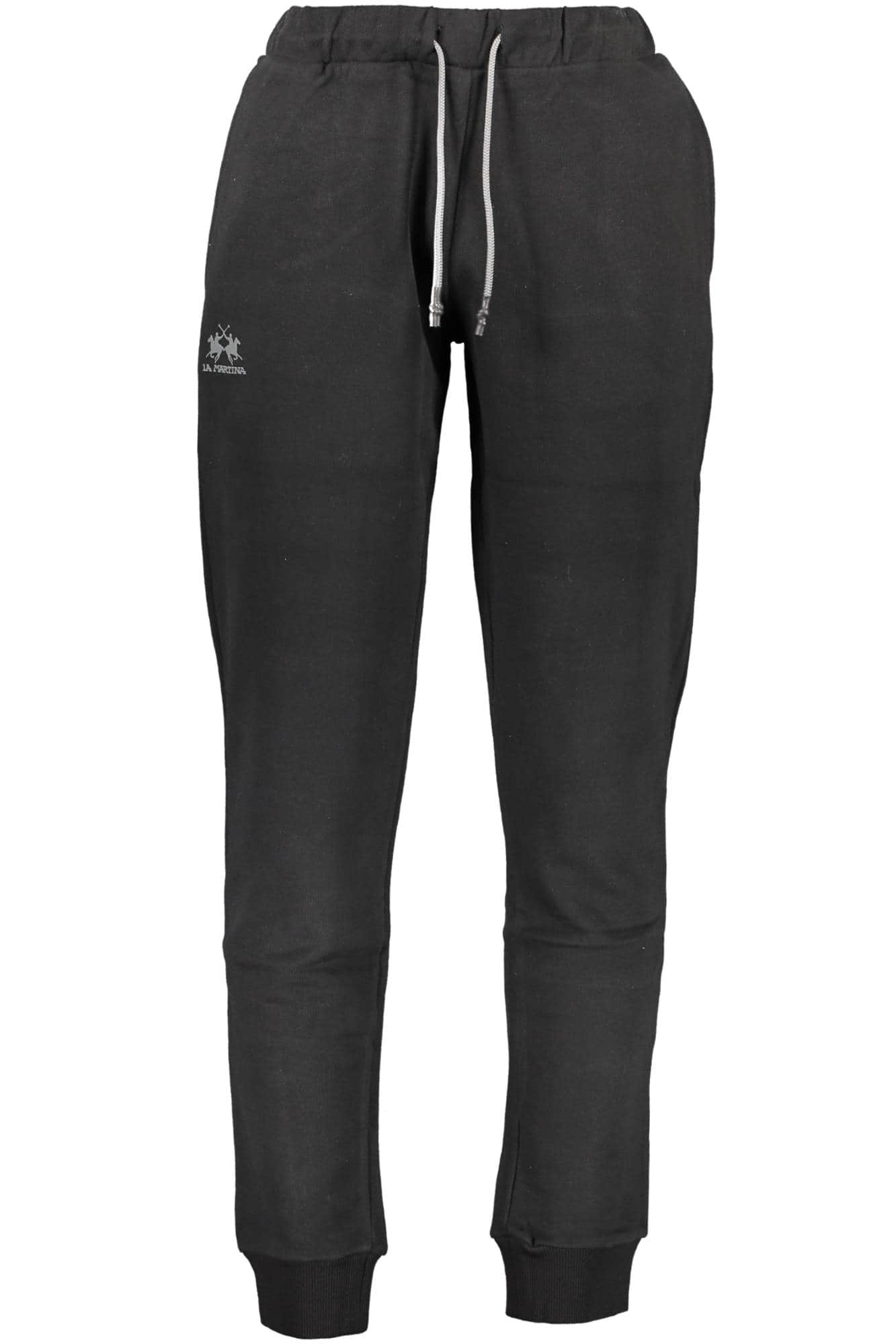 LA MARTINA BLACK MEN'S TROUSERS