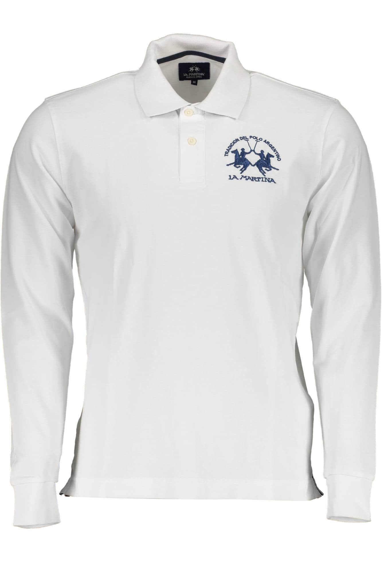 LA MARTINA MEN'S WHITE LONG SLEEVE POLO SHIRT