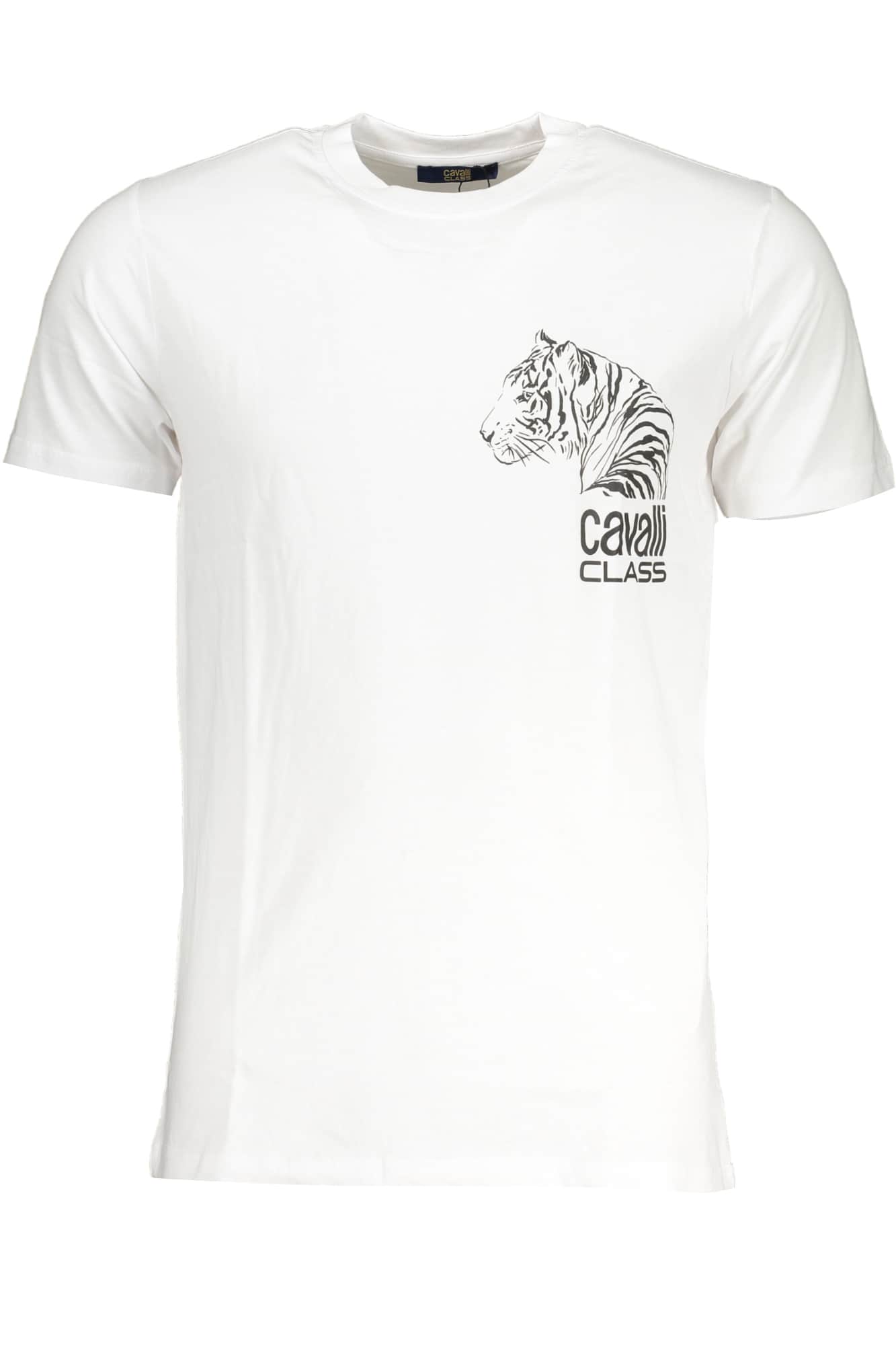 CAVALLI CLASS HEREN KORTE MOUW T-SHIRT WIT